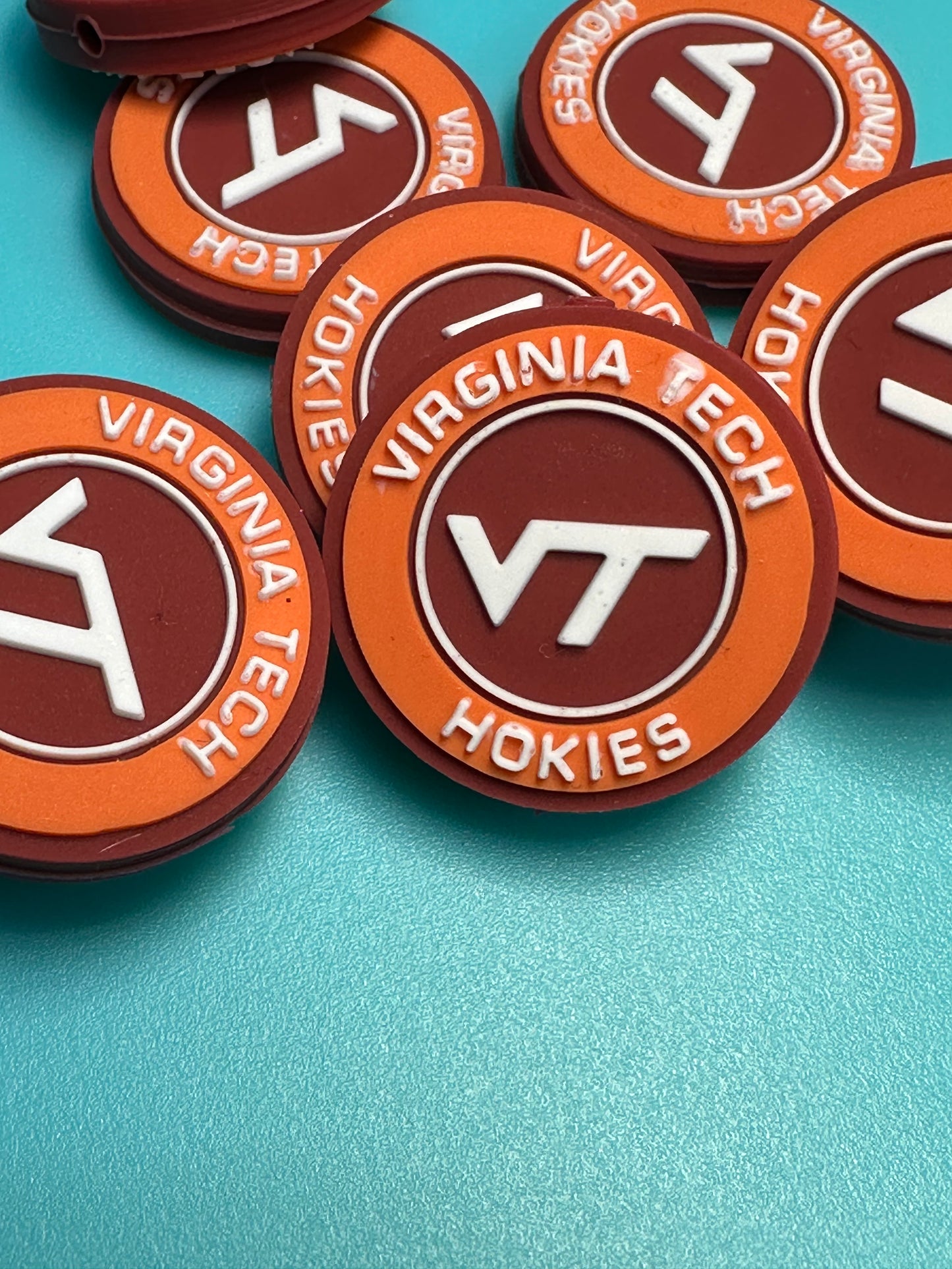 Virginia Tech Hokies focal beads/college ball/Focal Bead/ beadable pen/ Silicone bead/ keychain bead / Football/