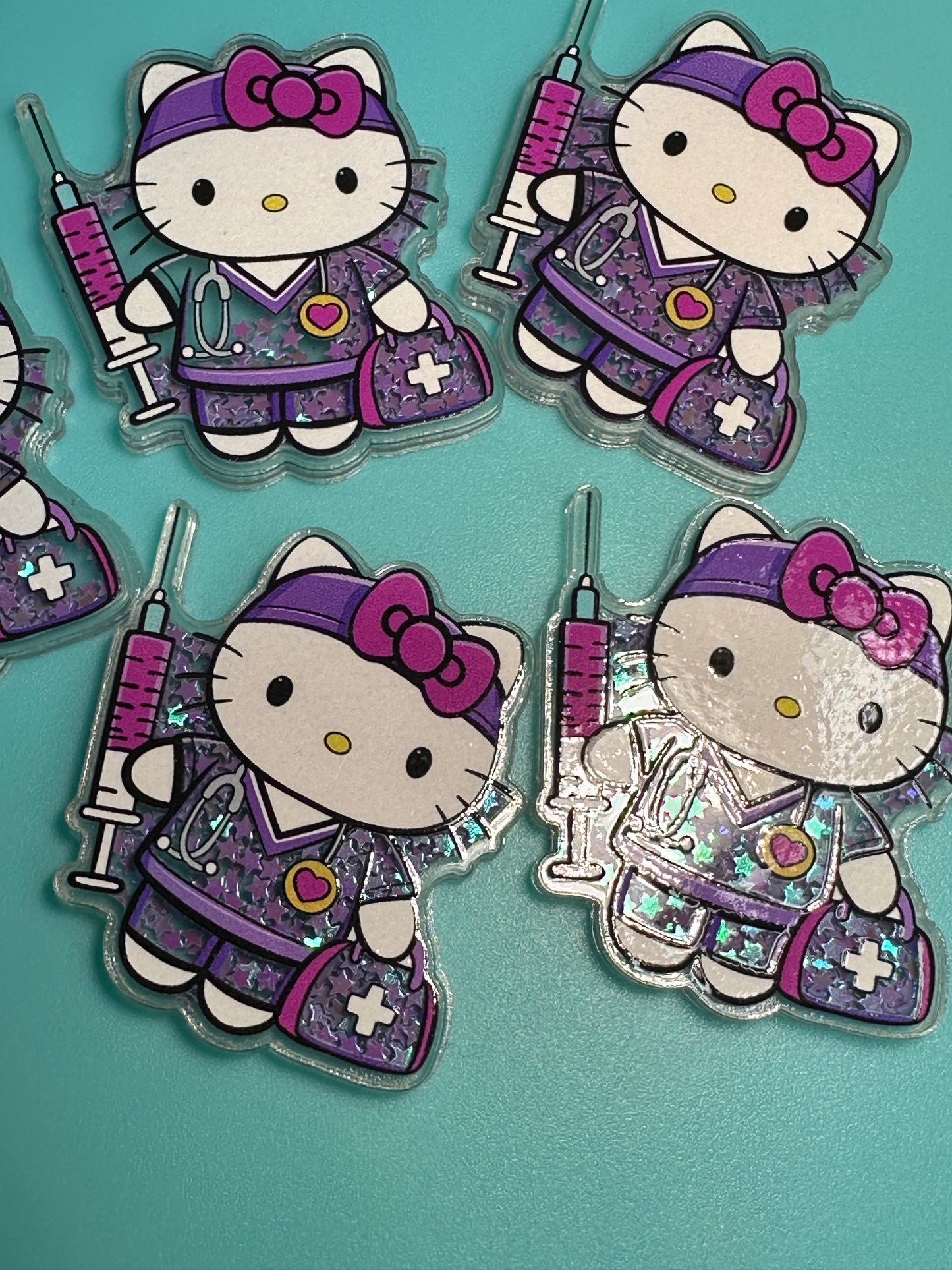 Cat Nurse Badge Reel shakers/ acrylic pieces/ badge reel/ nurse badge reel DIY