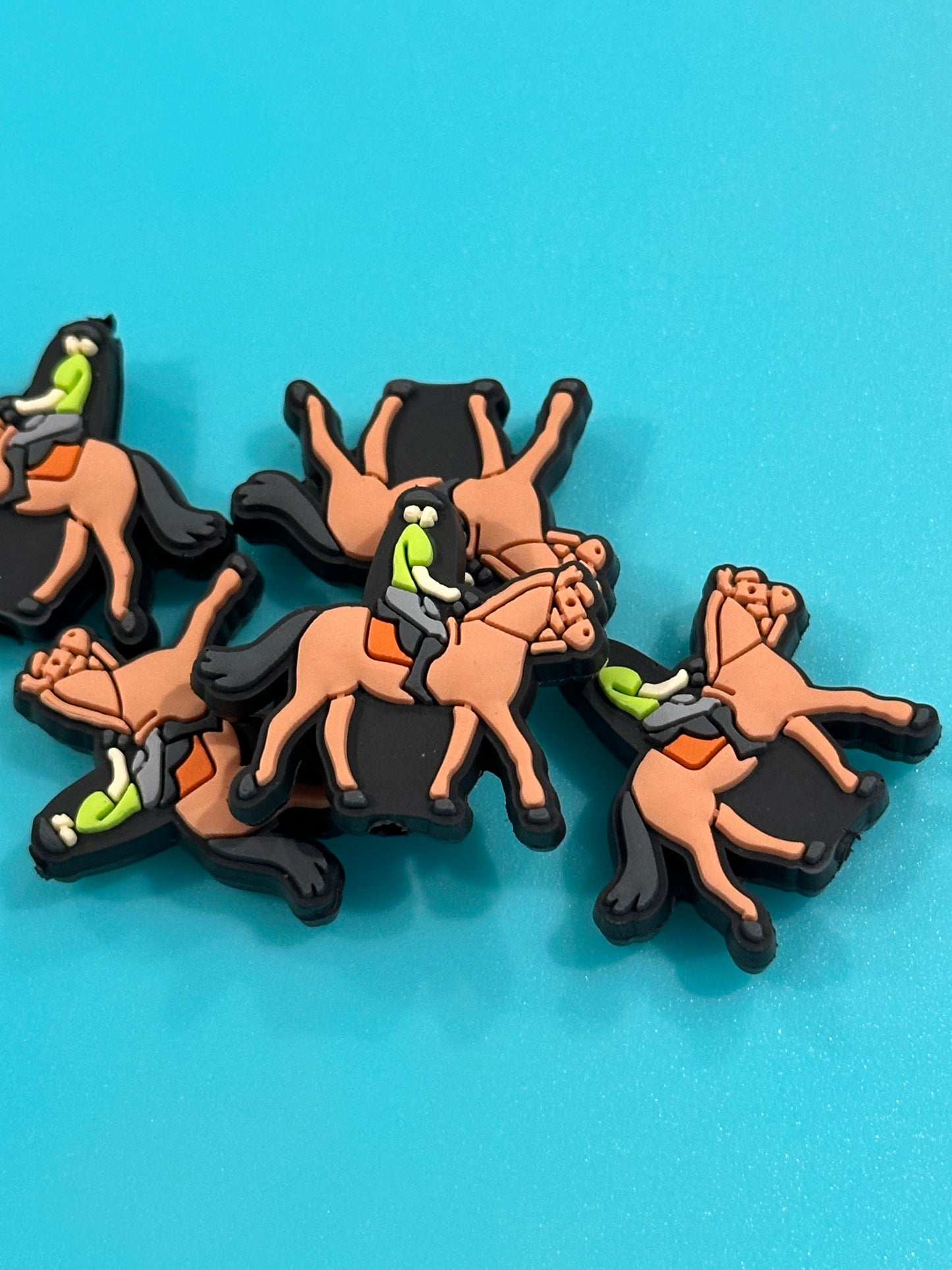 Equestrian/ horseback/ Cowboy/Focal Bead/ beadable pen/Silicone bead/ keychain bead/ horse/ dressage/hunter jumper/ English rider
