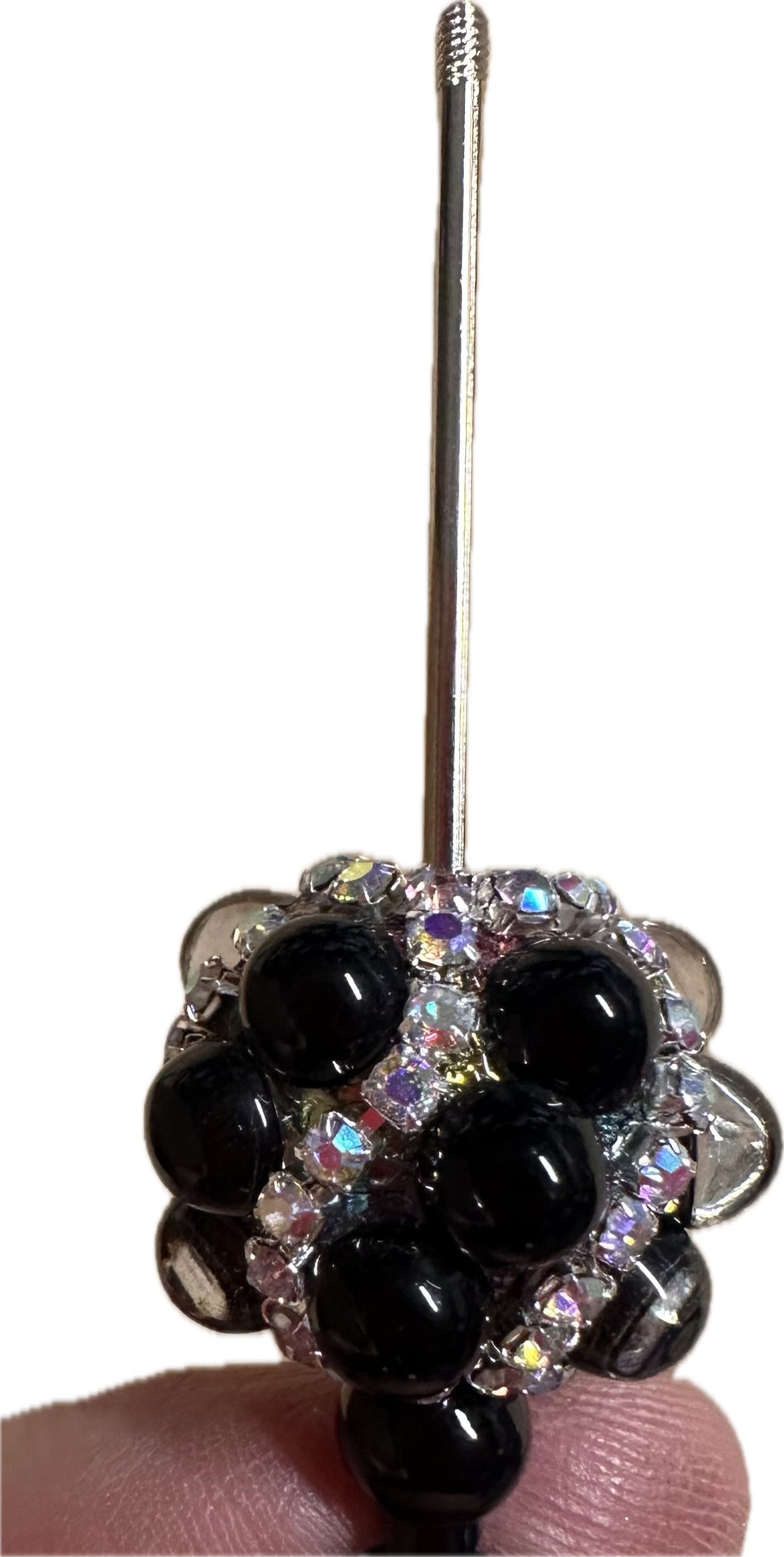 Handmade Rhinestone Accent Bead – Various Colors / elegant handcrafted beads/ pen bead/ bag charm bead