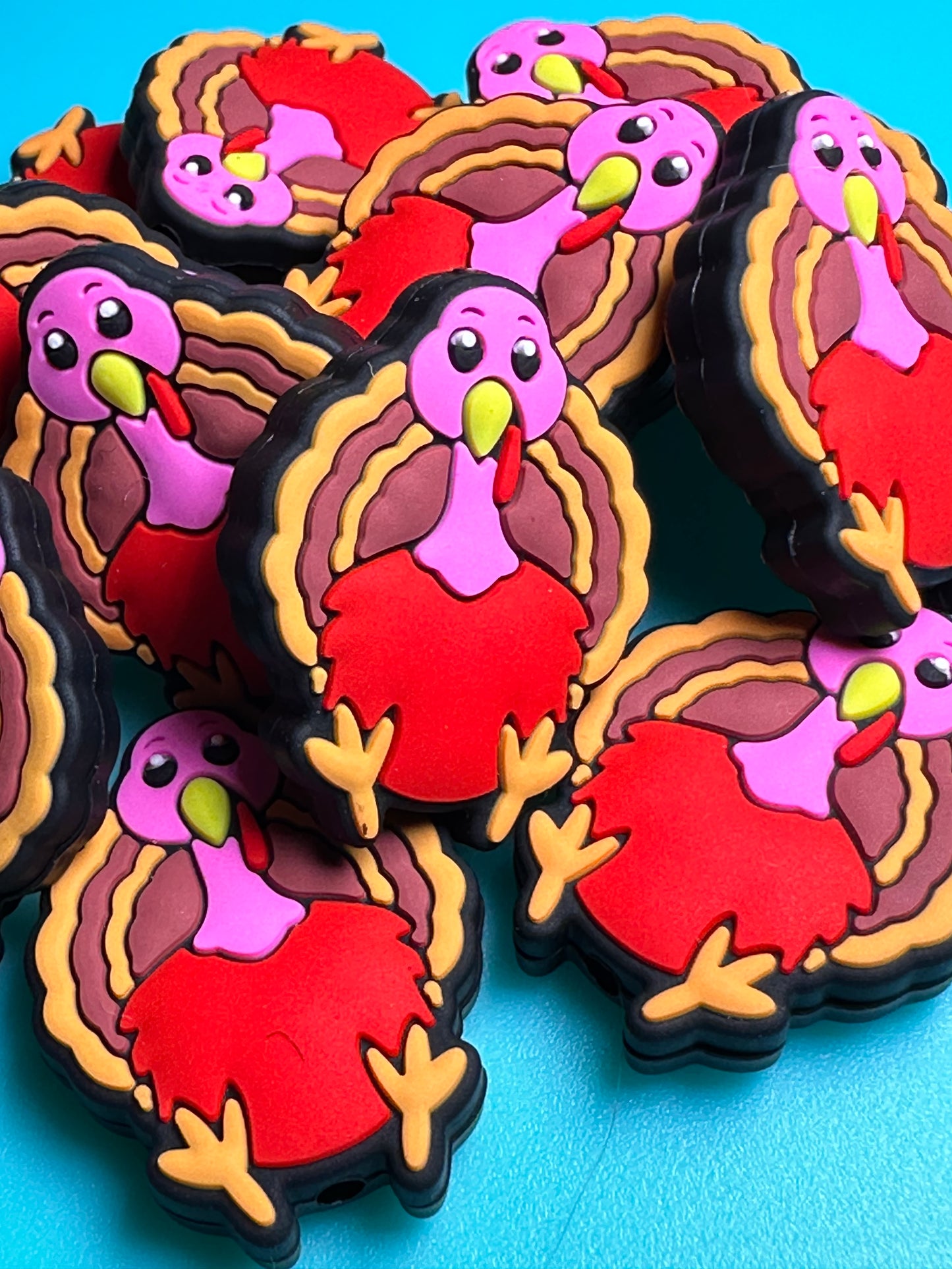 Thanksgiving Turkey/ Focal Bead/ beadable pen/ Silicone bead/ keychain bead/ Fall/ Holiday