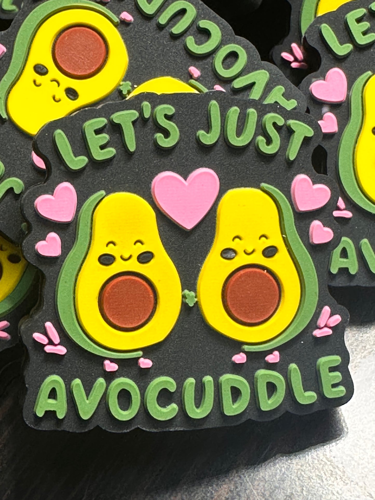 Lets Avocuddle/ Love beads/ beadable pen/ Silicone bead/ keychain bead/Valentines Day
