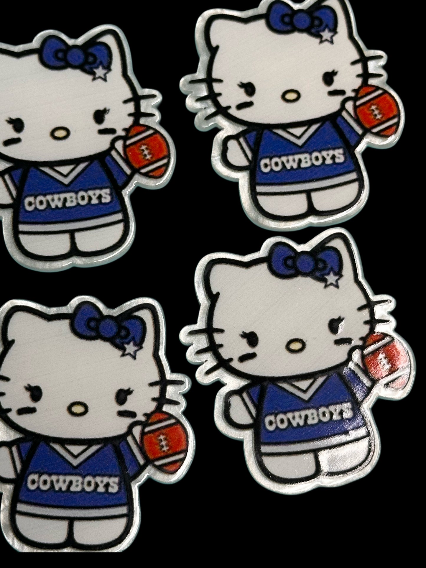 Cowboy cat Badge Reel Planar/ acrylic pieces/ badge reel /sports badge reel DIY/ football/ cat with bow