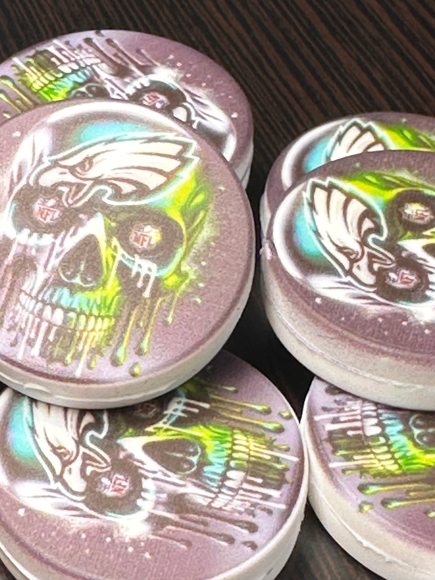 NEW Eagles focal bead/ football/ printed silicone bead