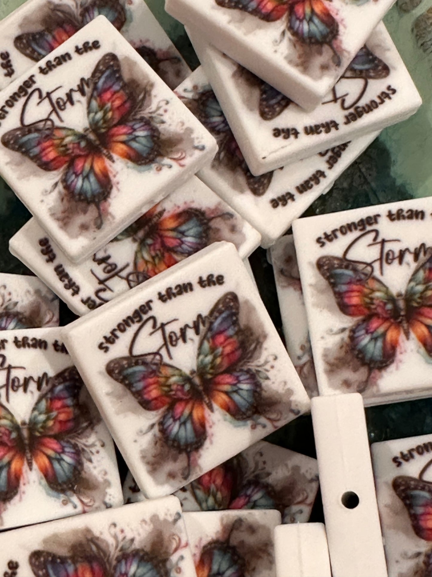 Butterfly silicone focal bead/ storm/ pen beading/ adversity