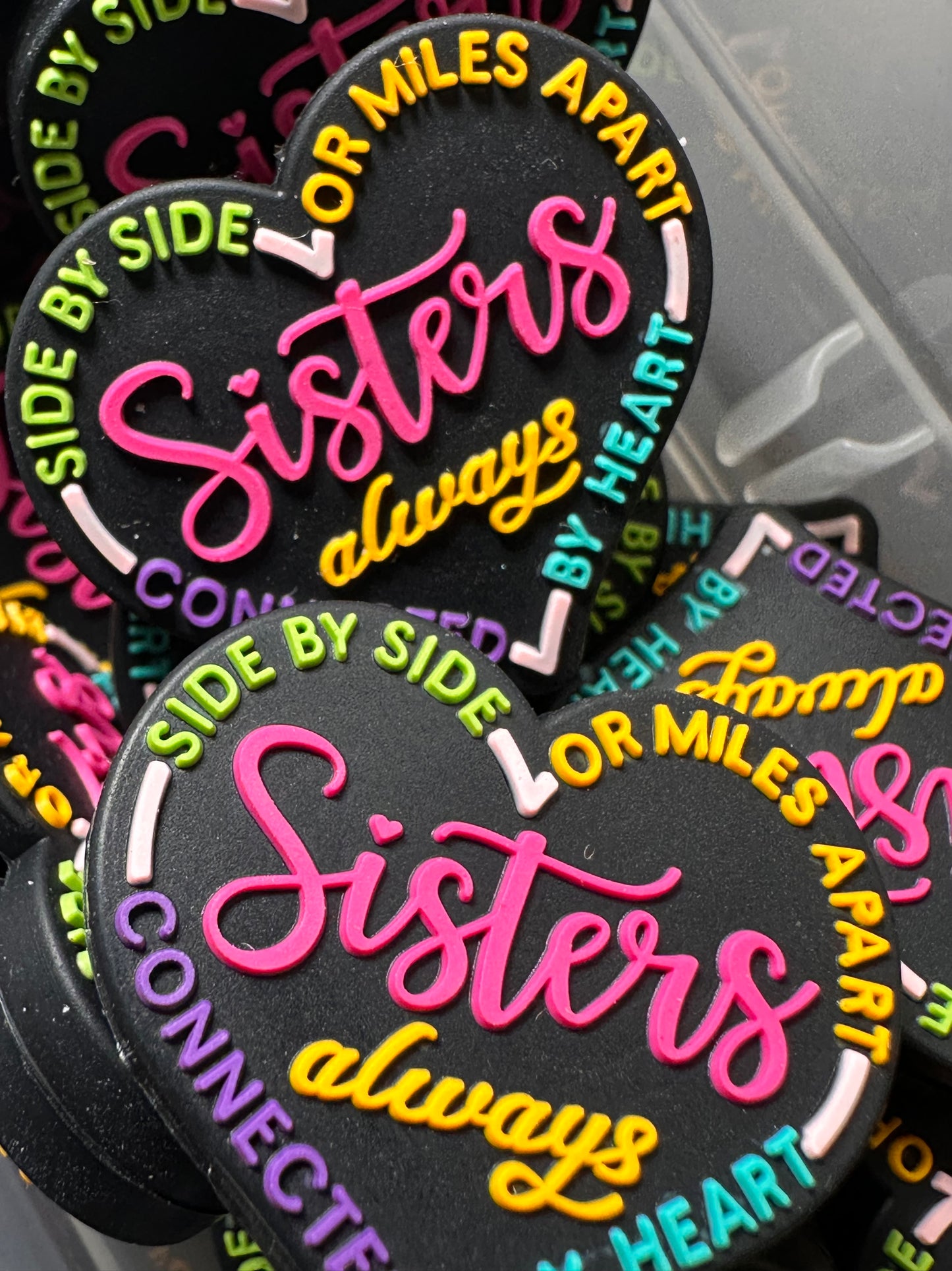 Sisters Focal Bead/ beadable pen/ Silicone bead/ keychain bead/ family/ best friends