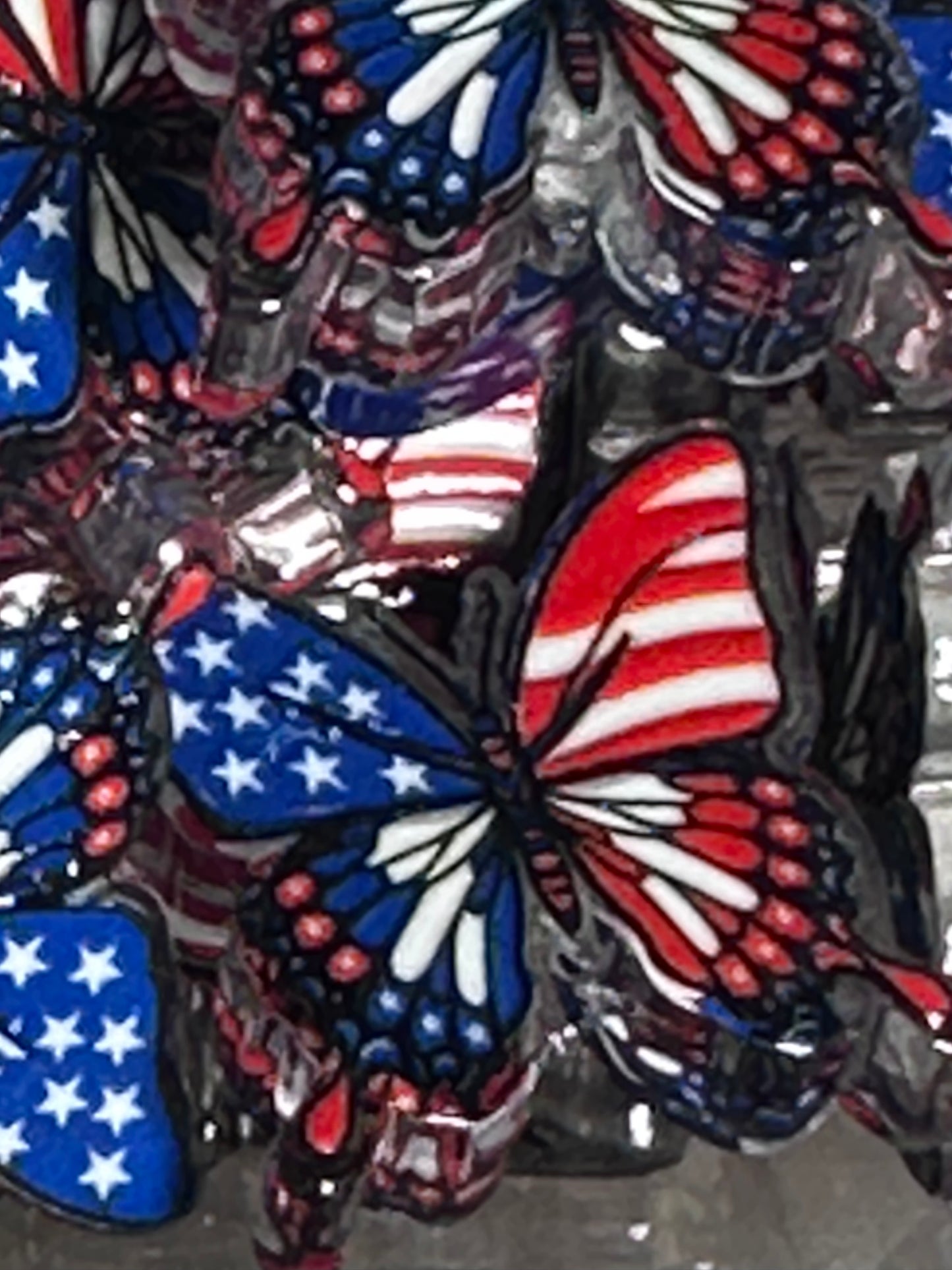 Patriotic butterfly acrylic focal bead- set of 2/ focal bead/ pen beading / keychain bead/ Fourth of July/ American