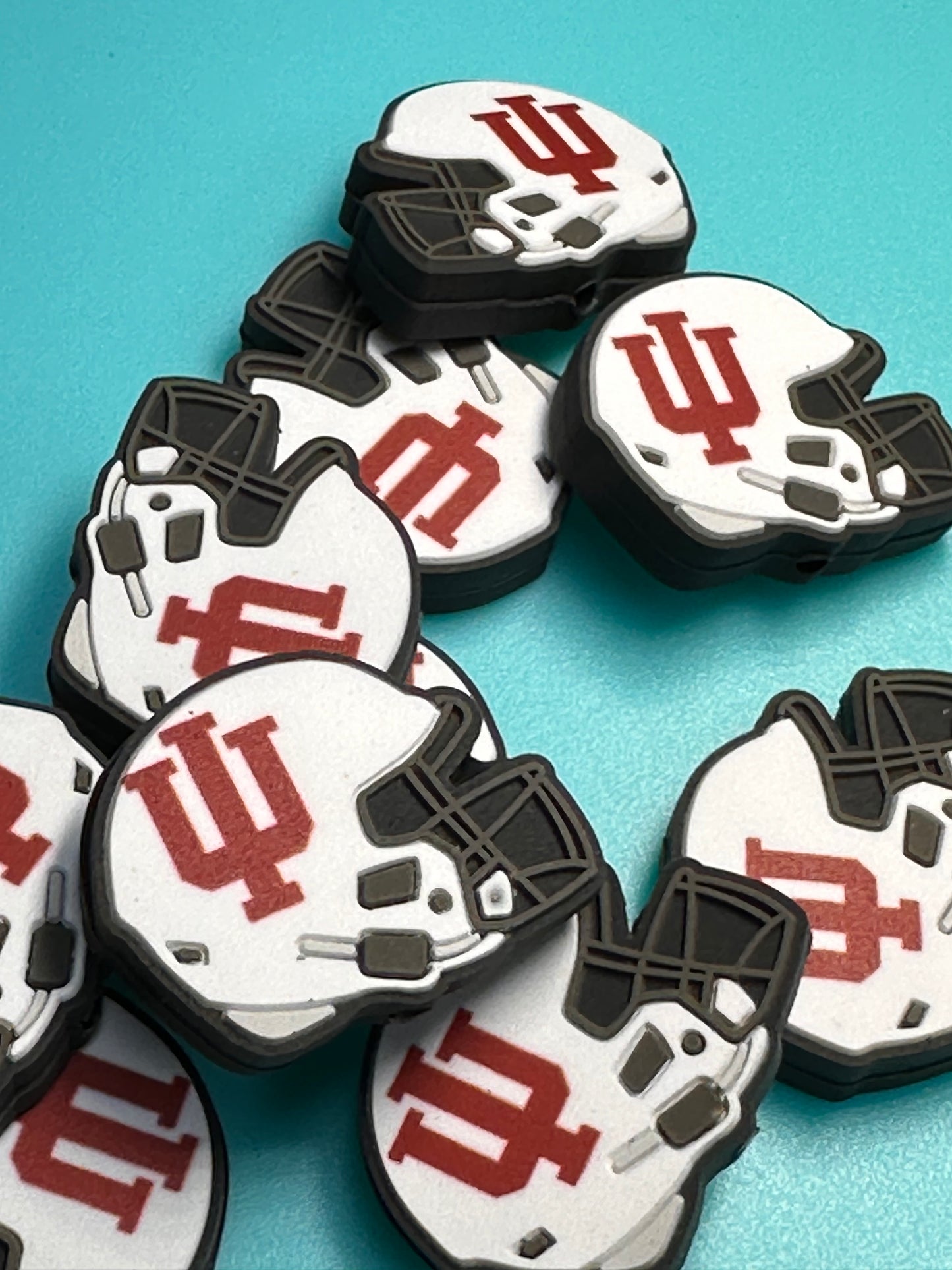 Indiana University Hoosiers/ helmet shaped focal bead / football / helmet