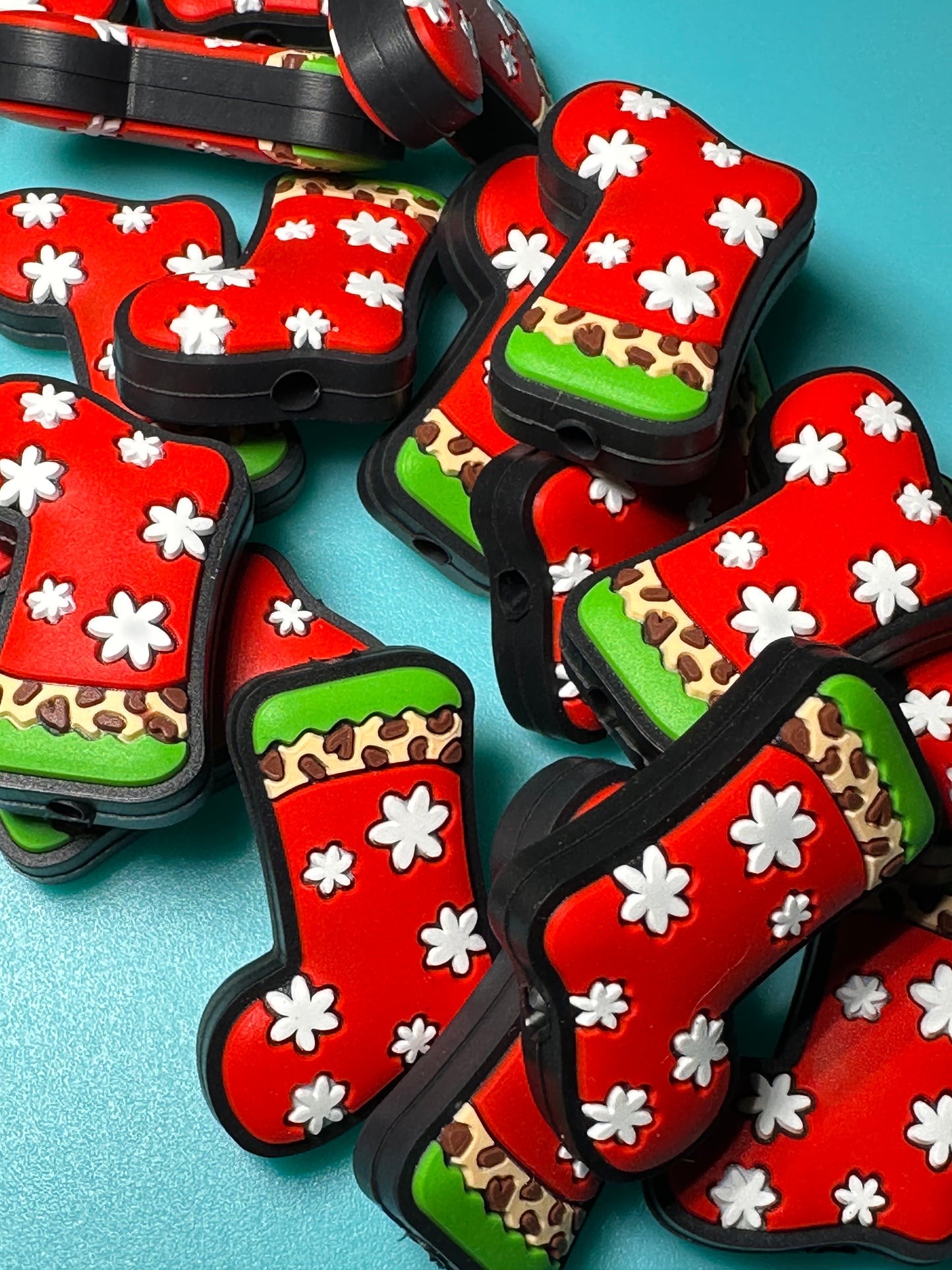 Christmas/ Focal Bead/ beadable pen/ Silicone bead/ keychain bead/ stocking #2