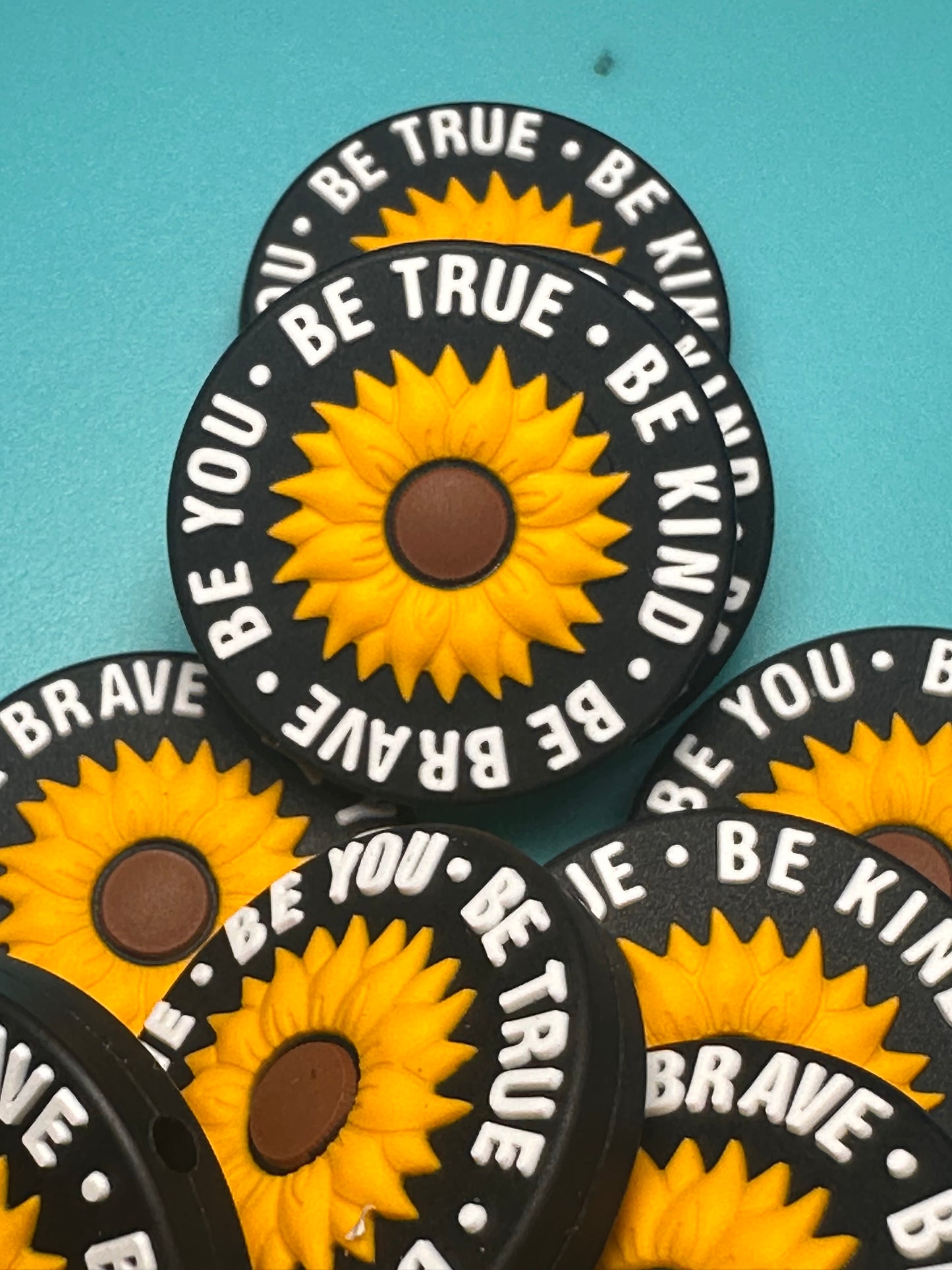 Sunflower silicone focal bead