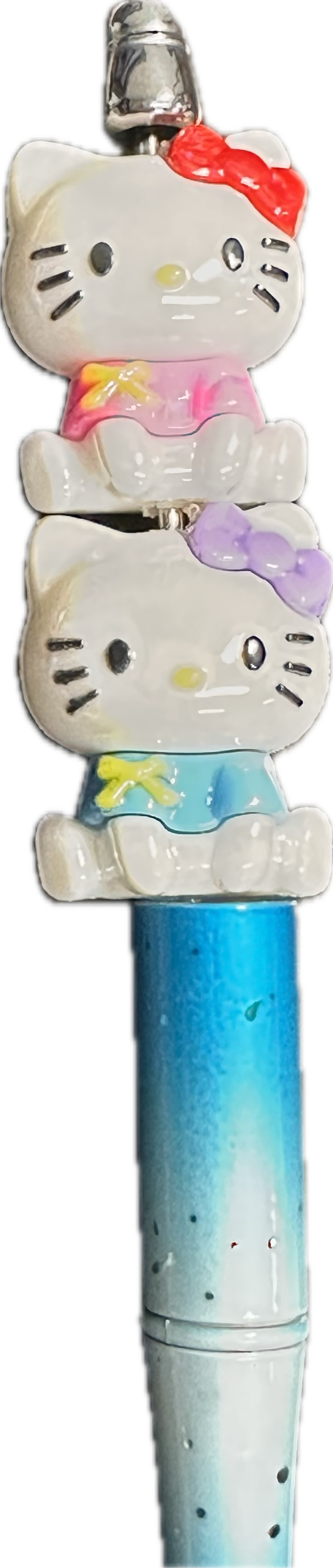HK Cat acrylic beads/ Three (3) beads included assorted colors/pen beading beads / keychain beads/ DIY/