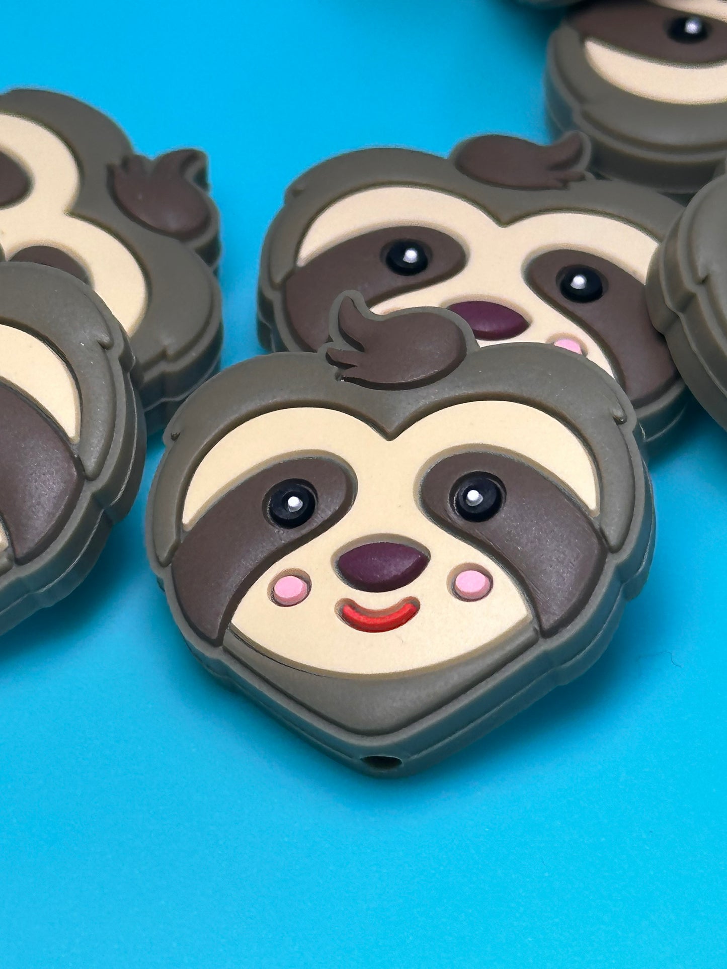 Grey sloth Focal Bead/ beadable pen/ Silicone bead/ animal/ keychain bead/ zoo / sloth #2