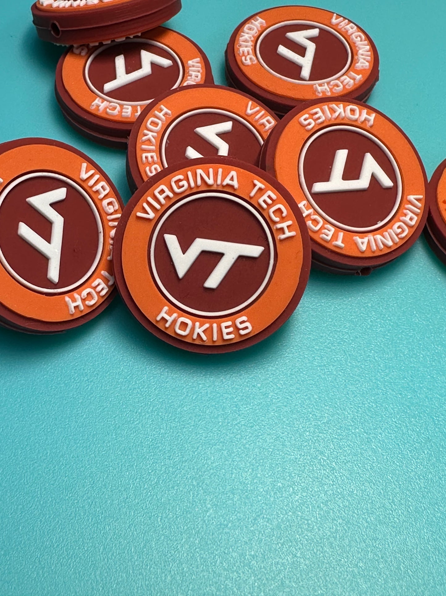 Virginia Tech Hokies focal beads/college ball/Focal Bead/ beadable pen/ Silicone bead/ keychain bead / Football/