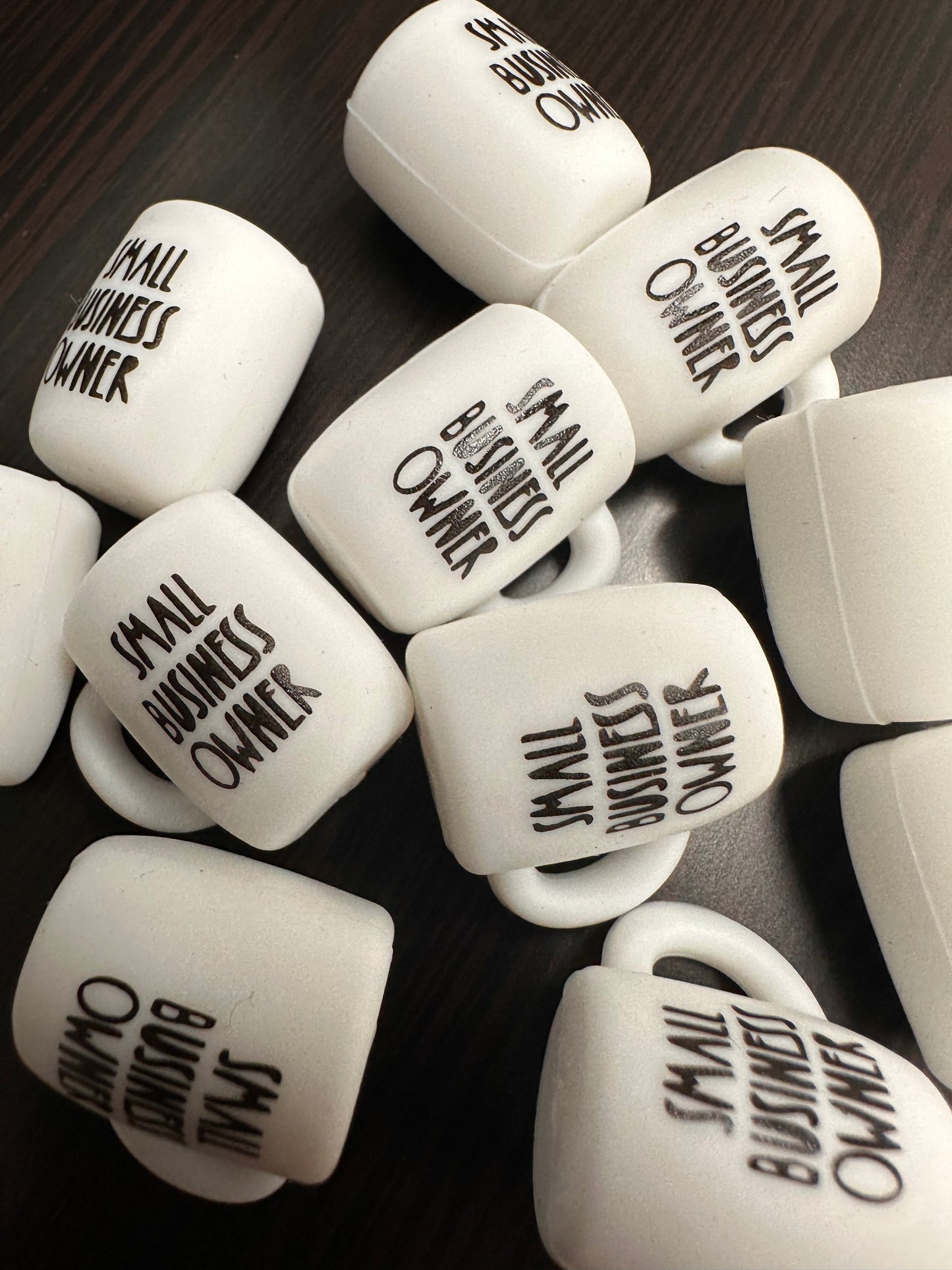 3D Small business owner/ Coffee mug Focal Bead/ beadable pen/ girl mom / Silicone bead/ coffee cup/ keychain bead/ boss/ coffee lover