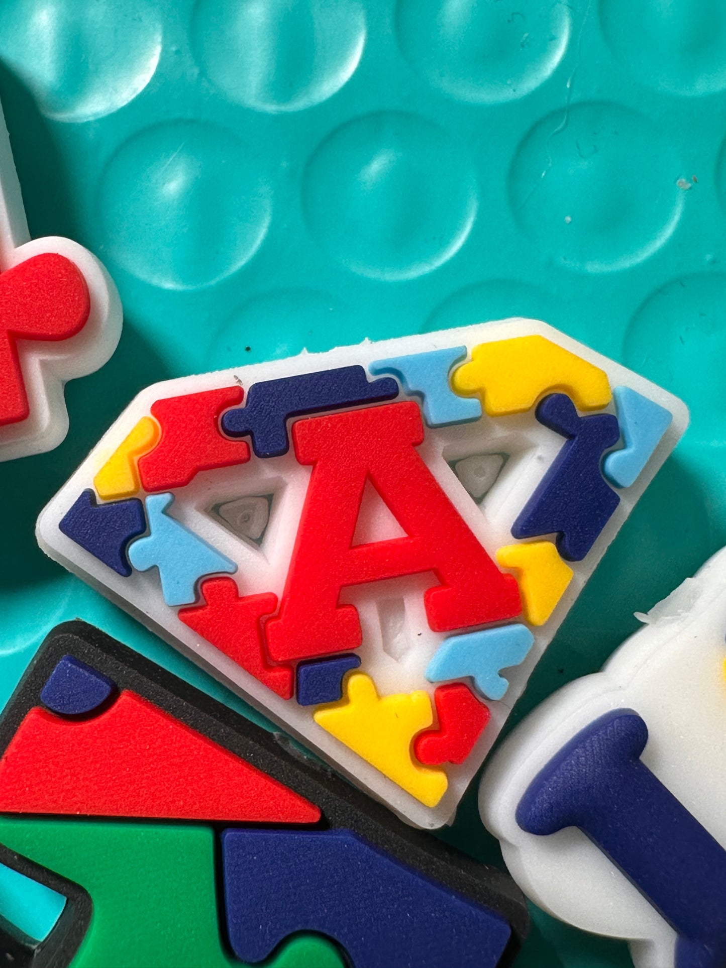 Autism Awareness Puzzle Focal Beads/ beadable pen/ Silicone bead/ keychain bead/ many designs