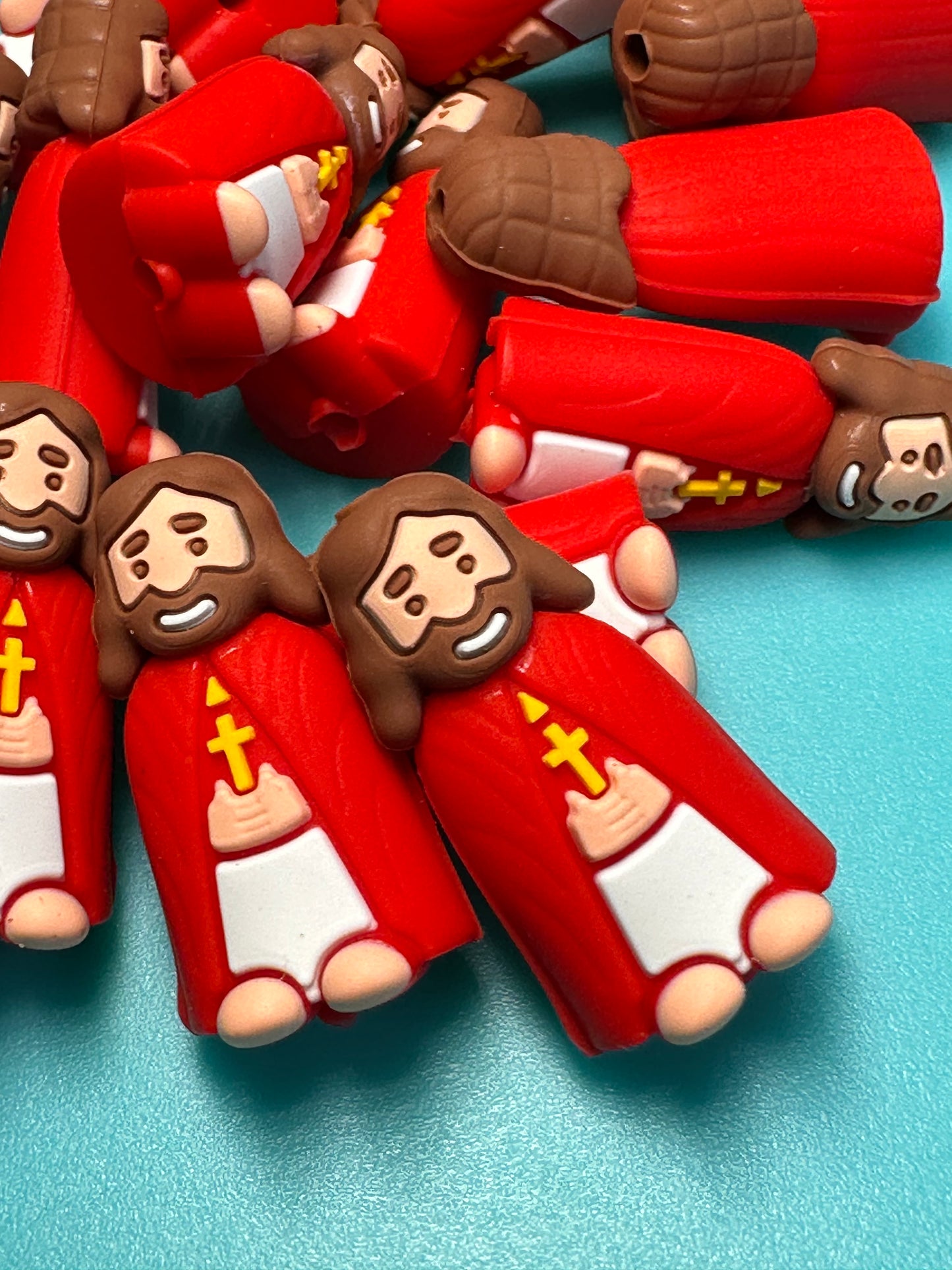 3D Jesus Focal Bead / silicone bead/ religious