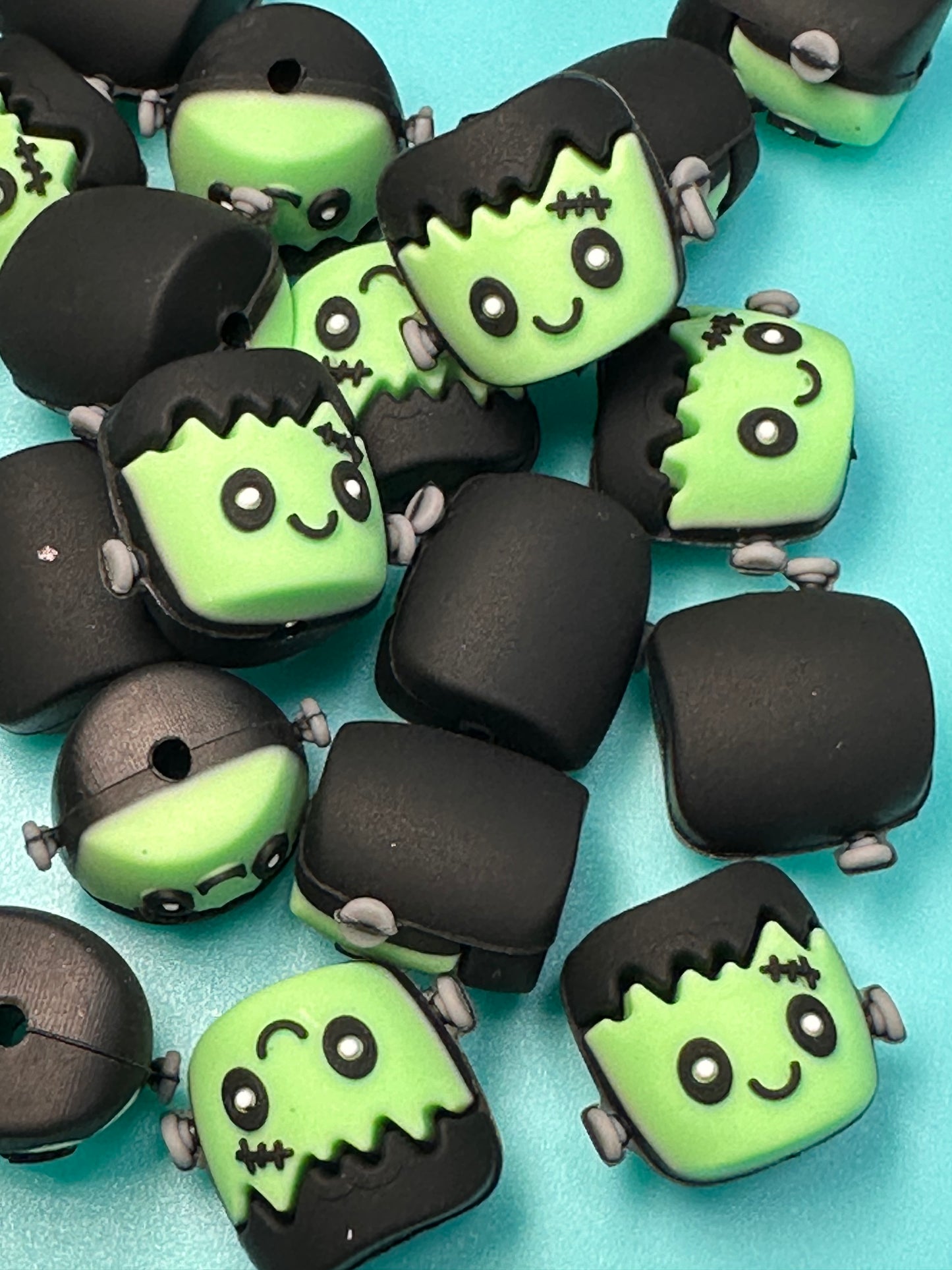 3D silicone focal bead/ frank head/ Halloween
