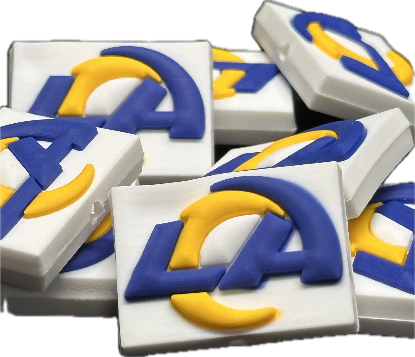 Los Angeles Rams focal bead/ rectangle silicone pen bead