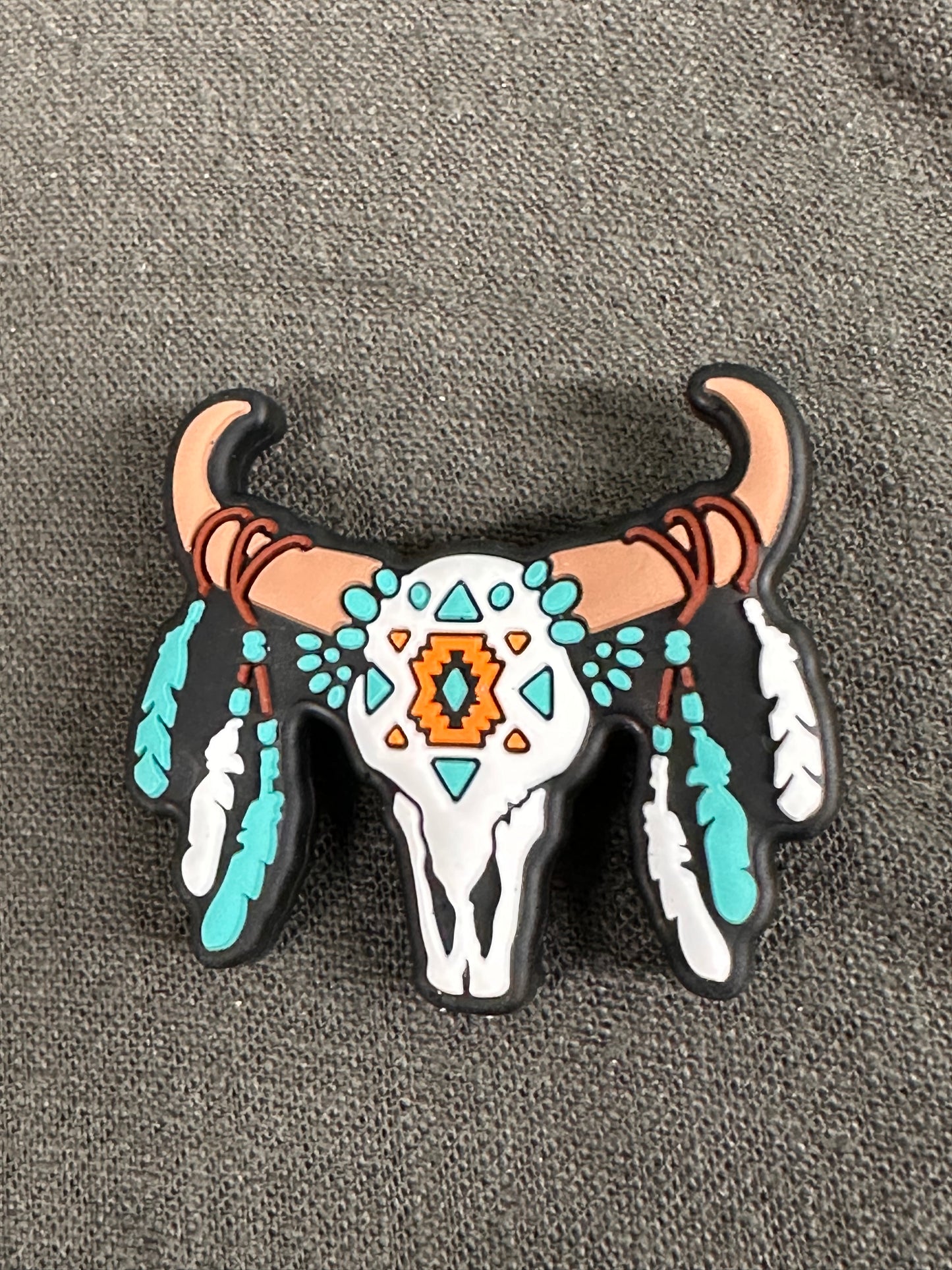 Western Steer skull Focal Bead/ beadable pen/ Silicone bead/keychain bead/