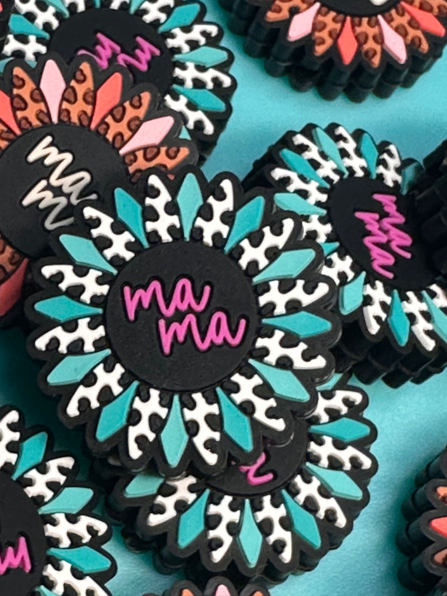 Mom/ mama Focal Bead/ for beadable pen/ Silicone bead/keychain bead/ rectangle shaped/ Mothers Day/ Blessed mama