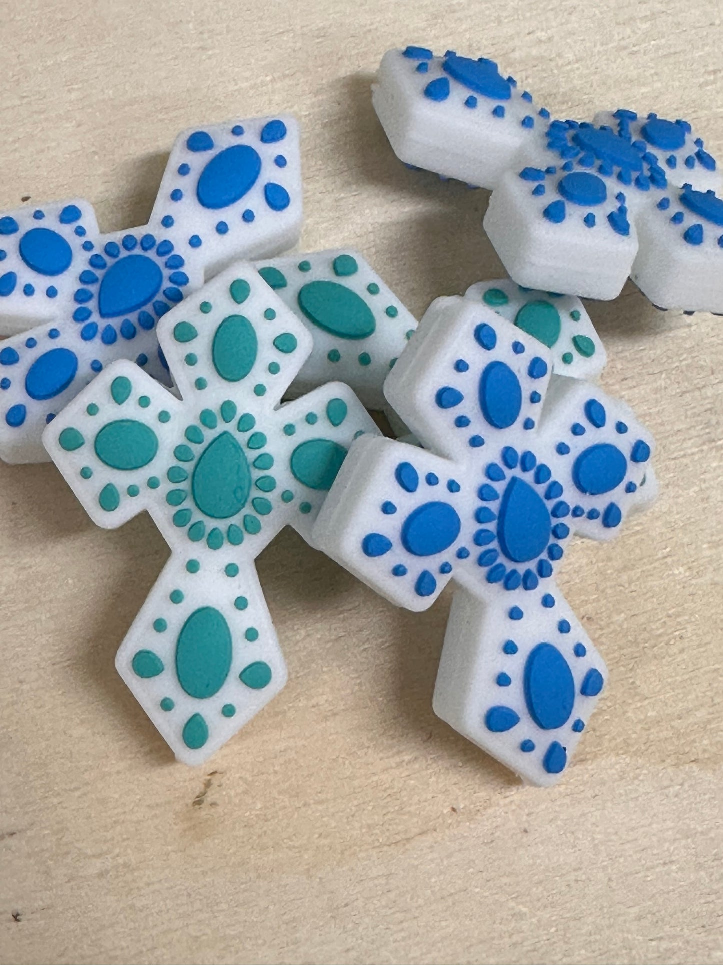 Cross silicone focal bead/ pen beading/ keychain bead/ western style cross/ religious