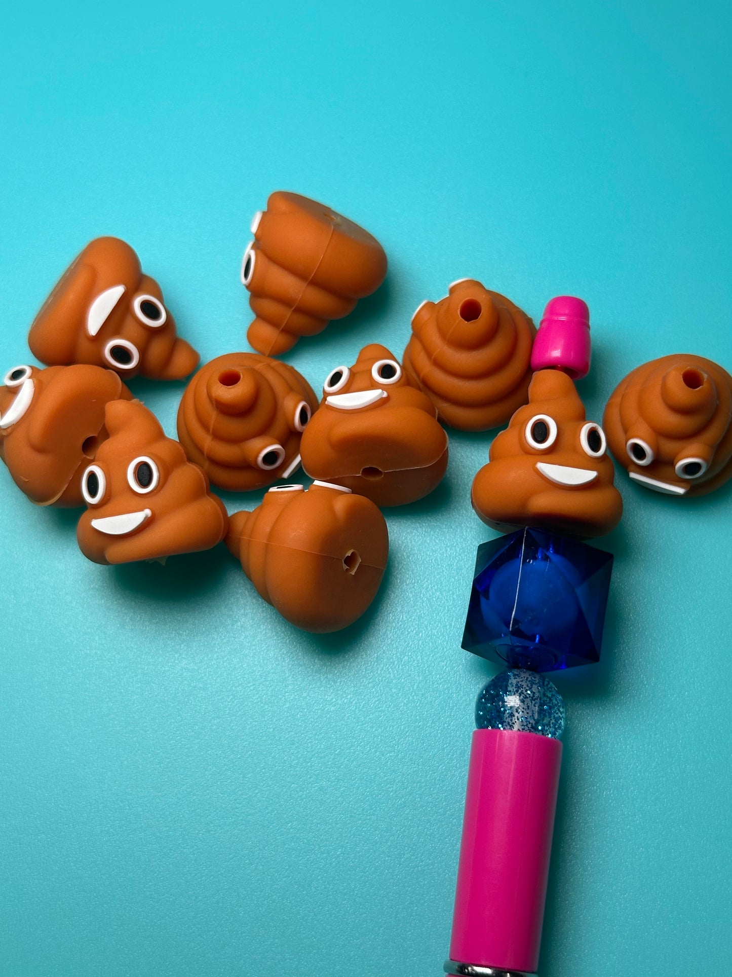 3D poop silicone focal bead/
