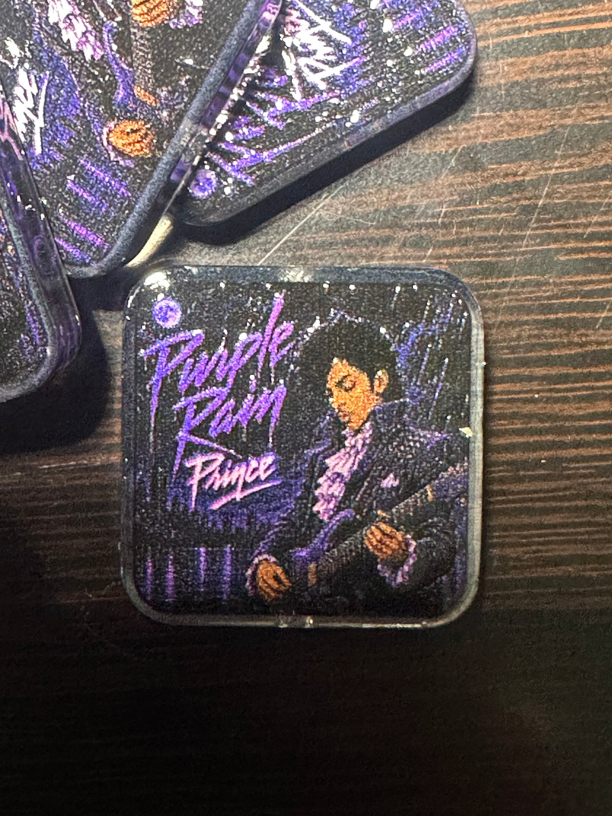 Purple acrylic focal bead- set of 2/ focal bead/ pen beading / keychain bead/Music
