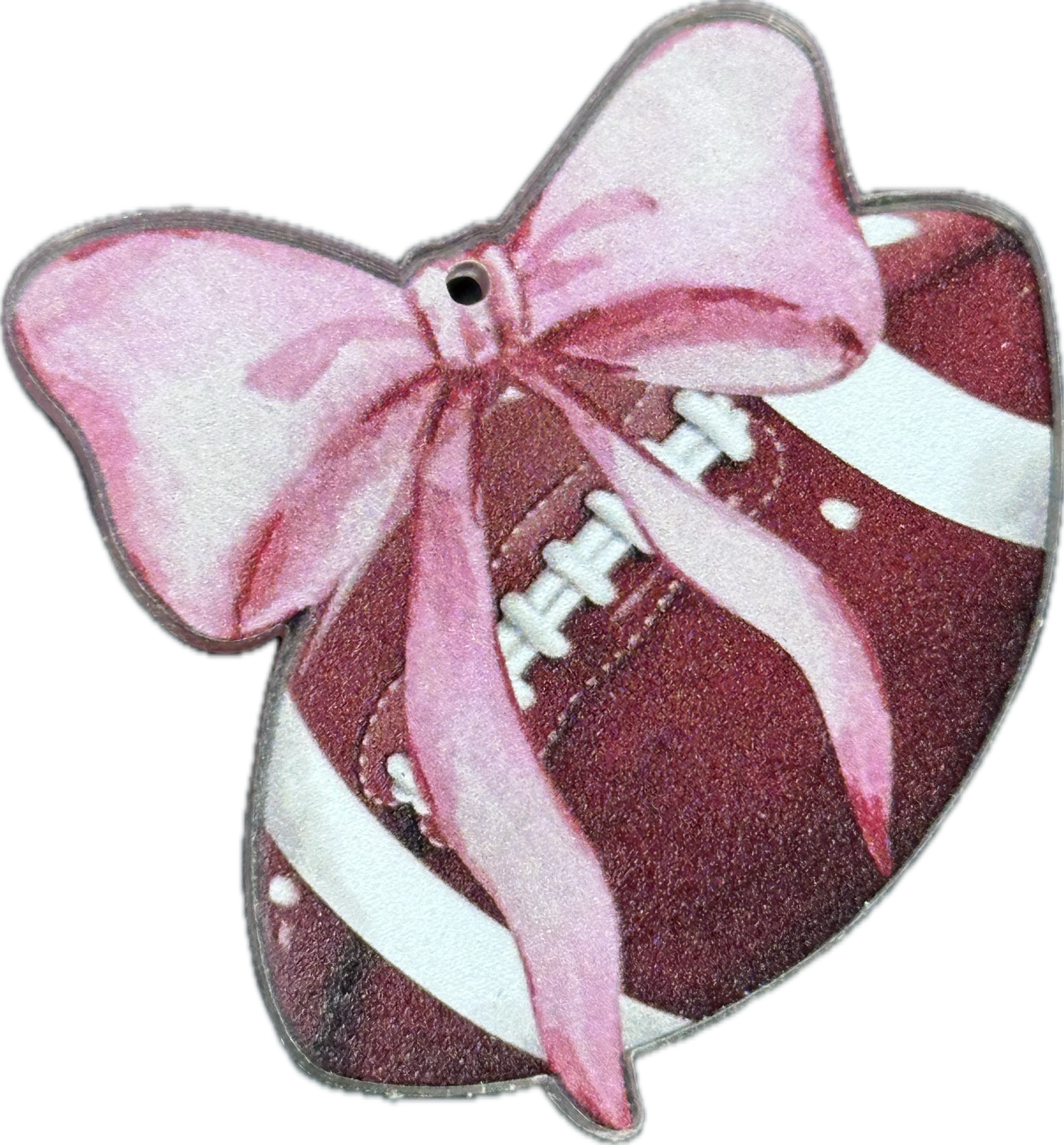 Pink Bow Football Acrylic Charm – Cute Sports Pendant(set of 5)