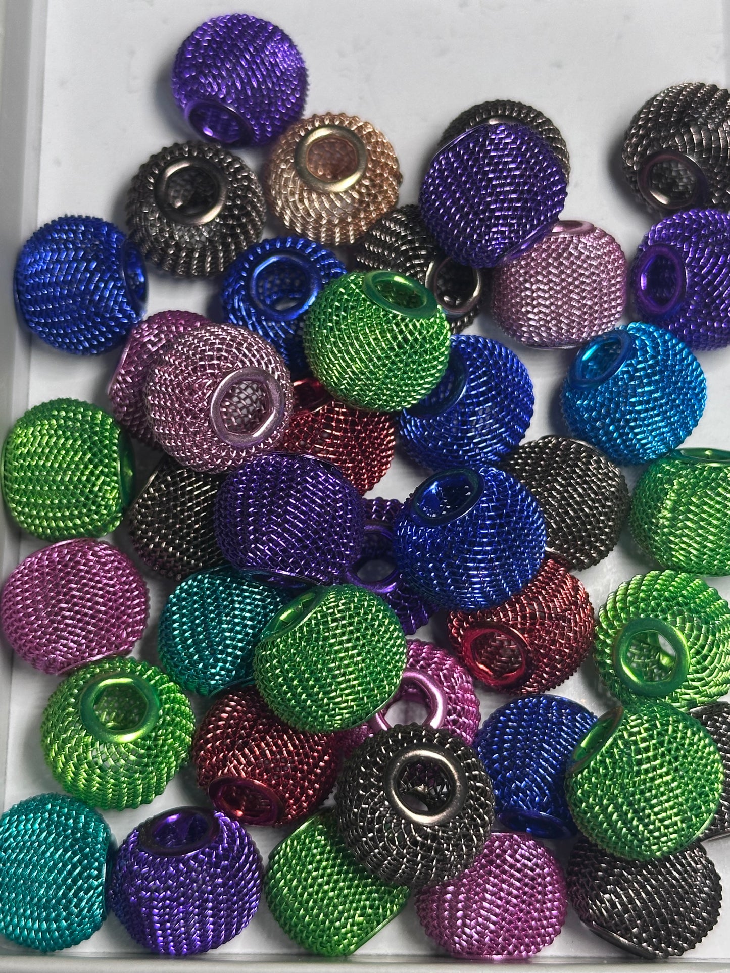 Metal spacer beads/ jewelry/ beadable pen beads/ keychain bead/ DIY/ approximately 12mm