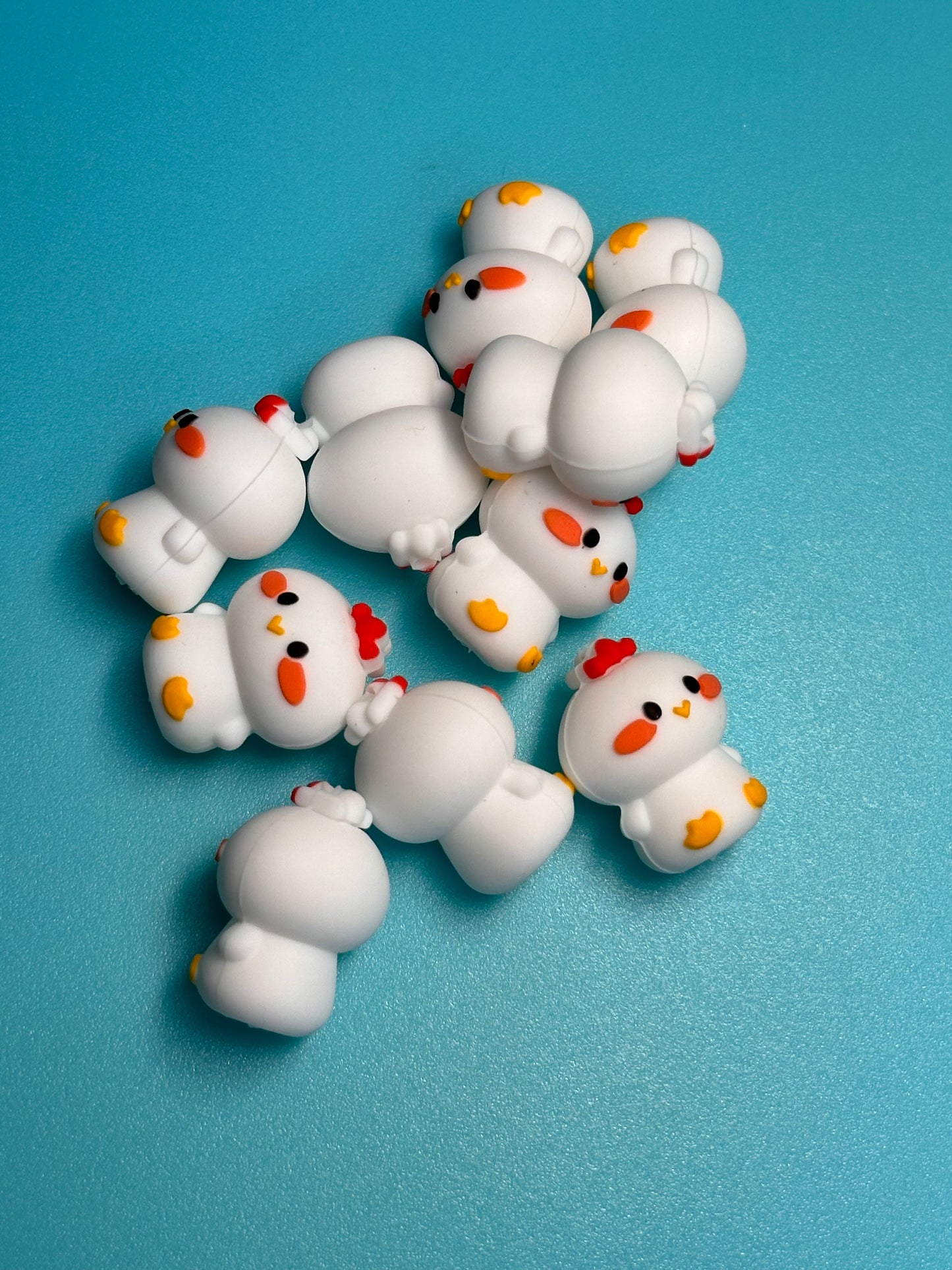 3D cute chicken silicone focal bead/ bird/ chick