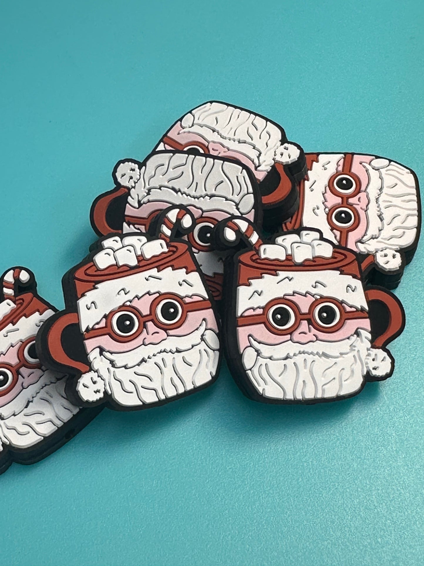 Vintage Santa mug replica bead / Focal Bead/ beadable pen/ Silicone  bead/ keychain bead/