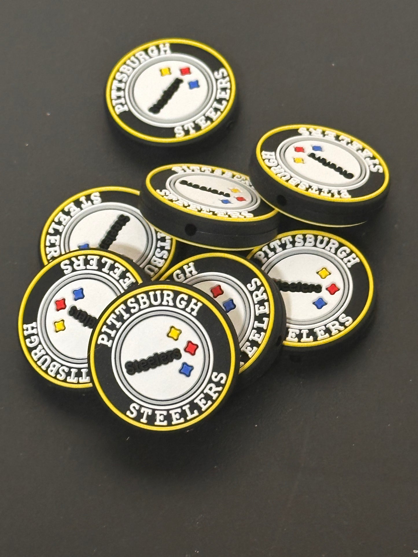Steelers Focal Bead/ beadable pen/ Silicone bead/ keychain bead/DIY/football/ Pittsburgh