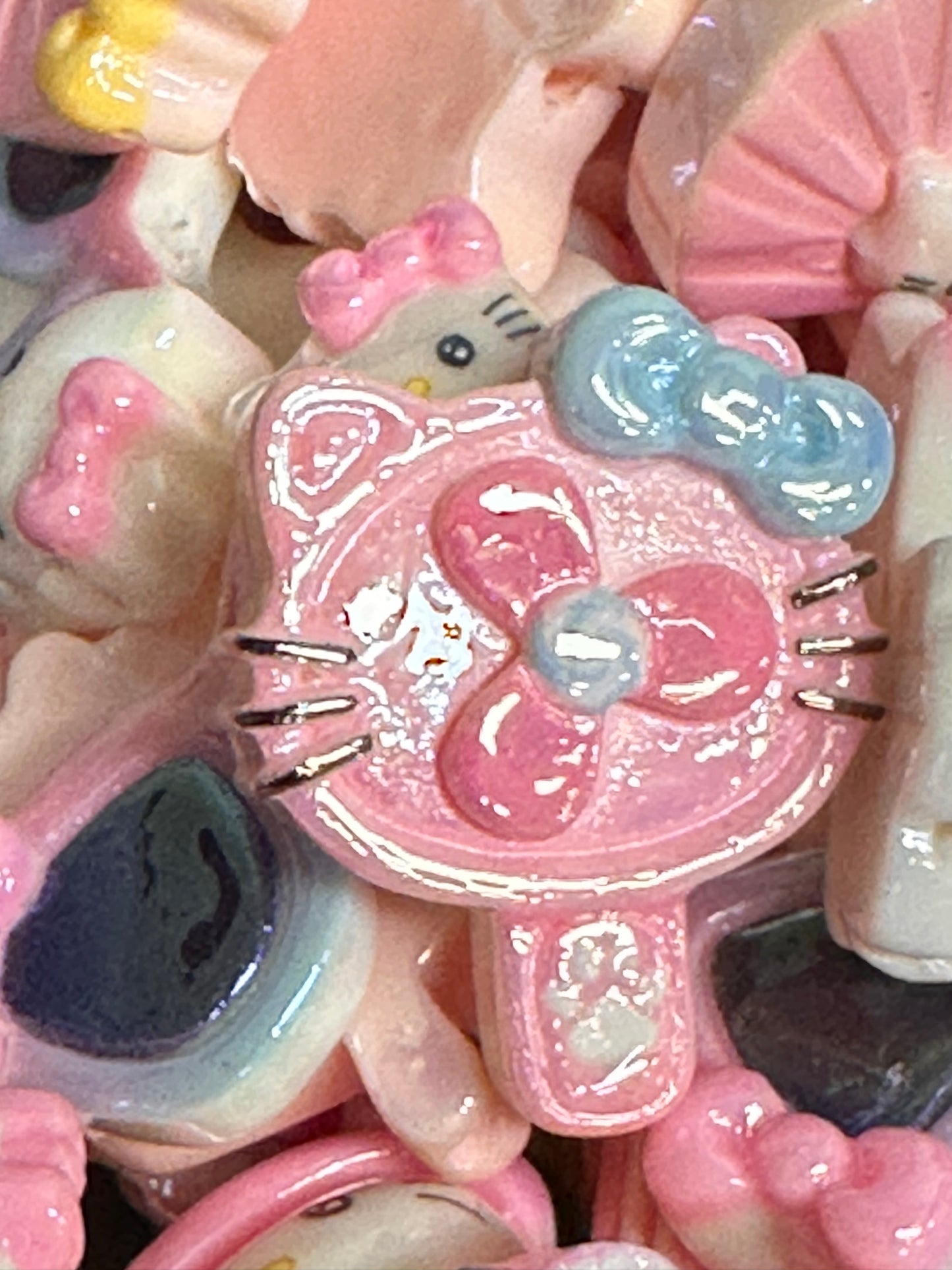 HK Cat acrylic beads/ Ten (10) beads included assorted colors/pen beading beads / keychain beads/ DIY/