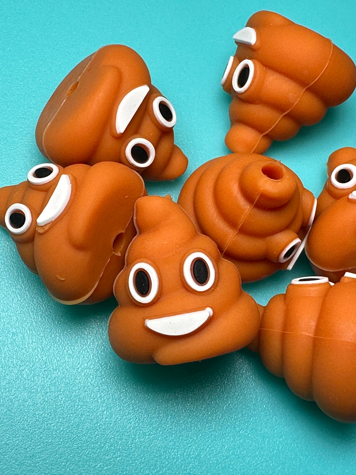 3D poop silicone focal bead/