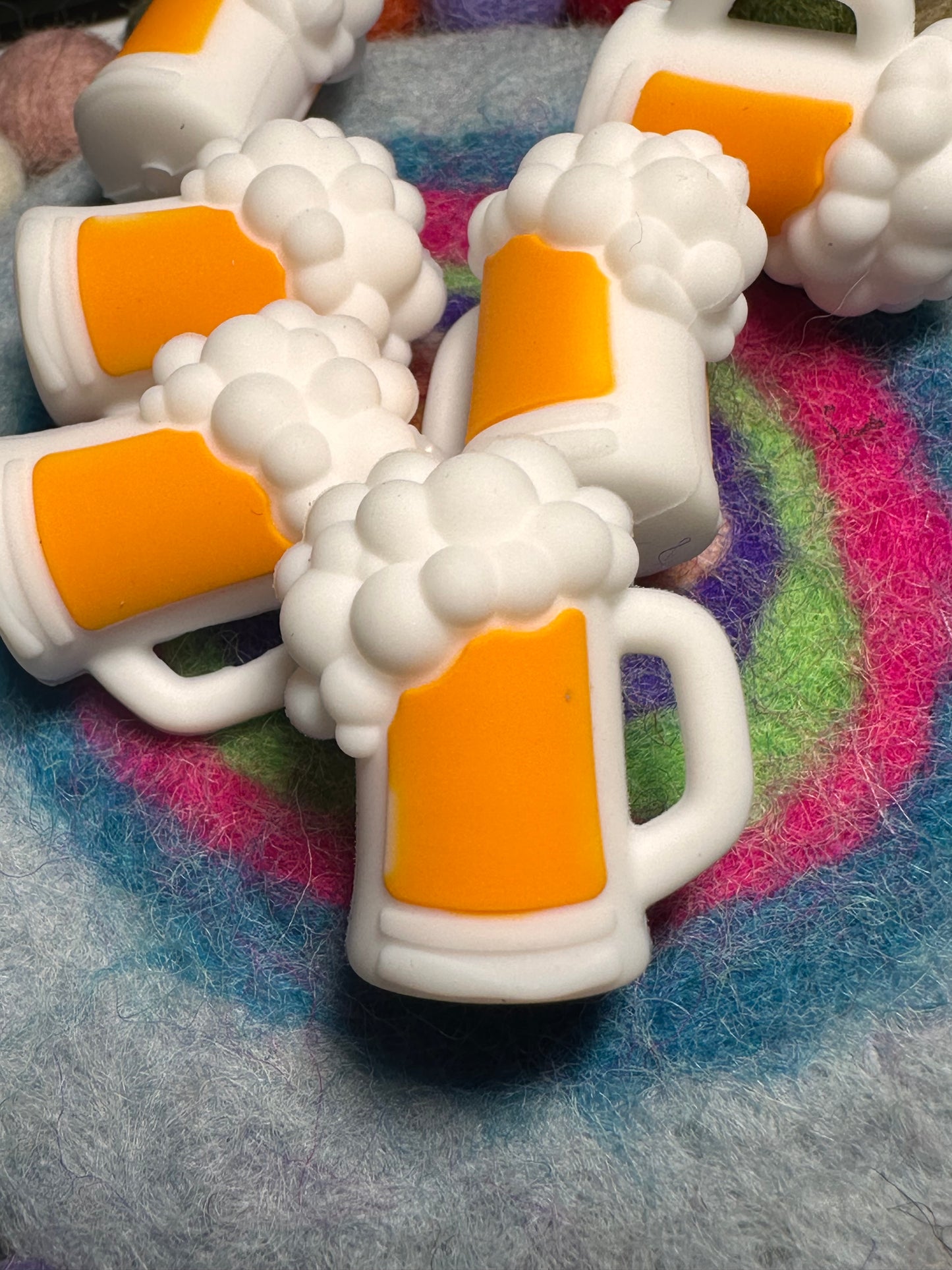 3D Beer Mug Focal Bead/ for beadable pen/ Silicone bead/keychain bead/ Fathers Day/
