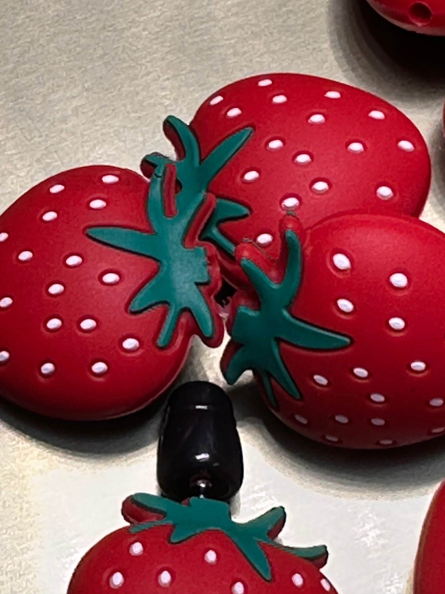 3D Strawberry focal bead/ silicone bead for pen beading/