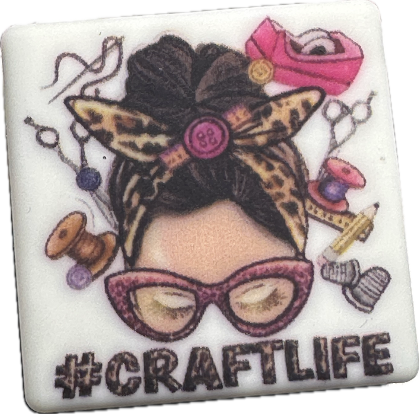 Craft life/ Craft wife mom bead/ mama Focal Bead/ for beadable pen/ Silicone bead/keychain bead