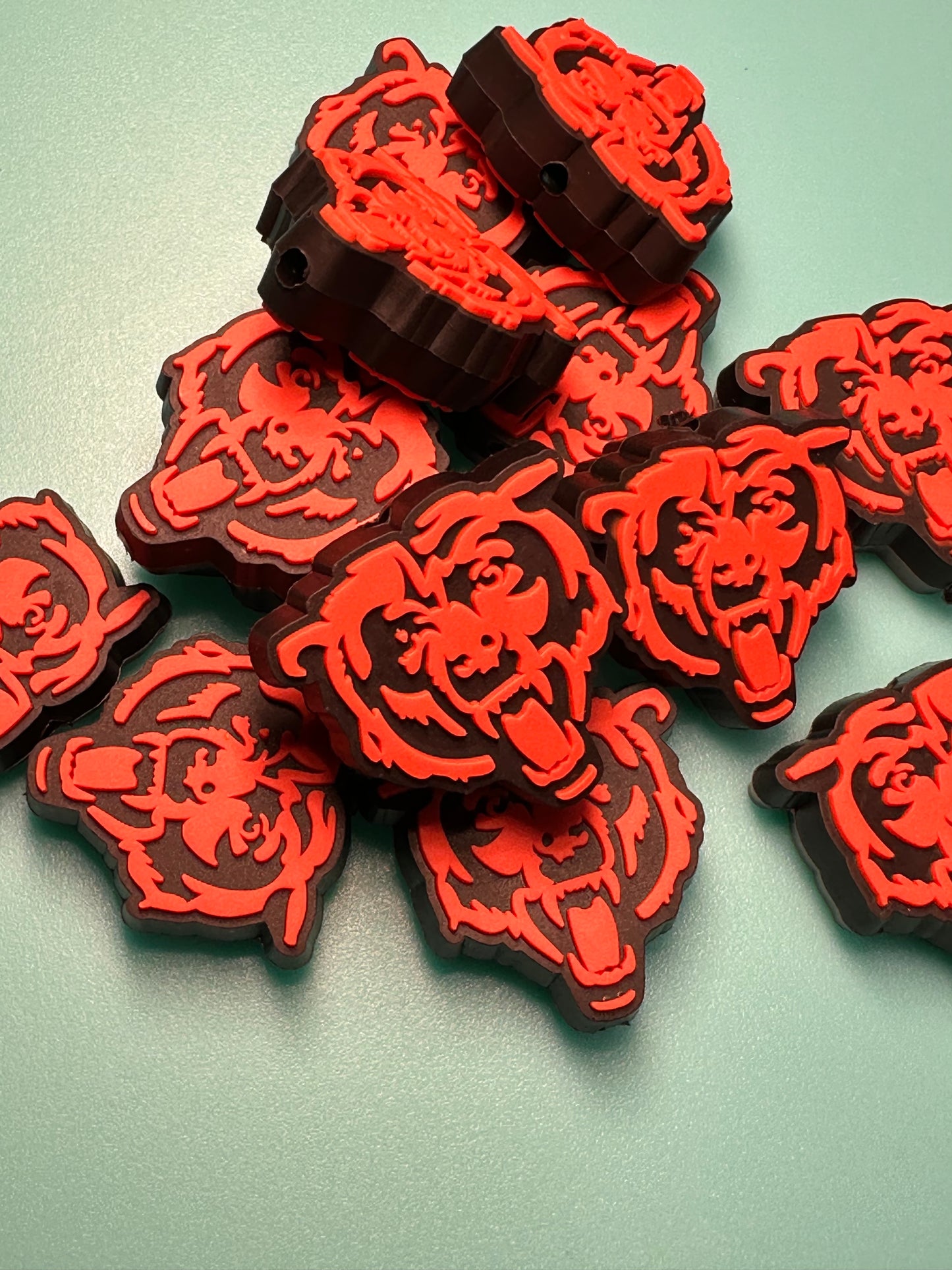 Chicago Bears silicone focal bead/