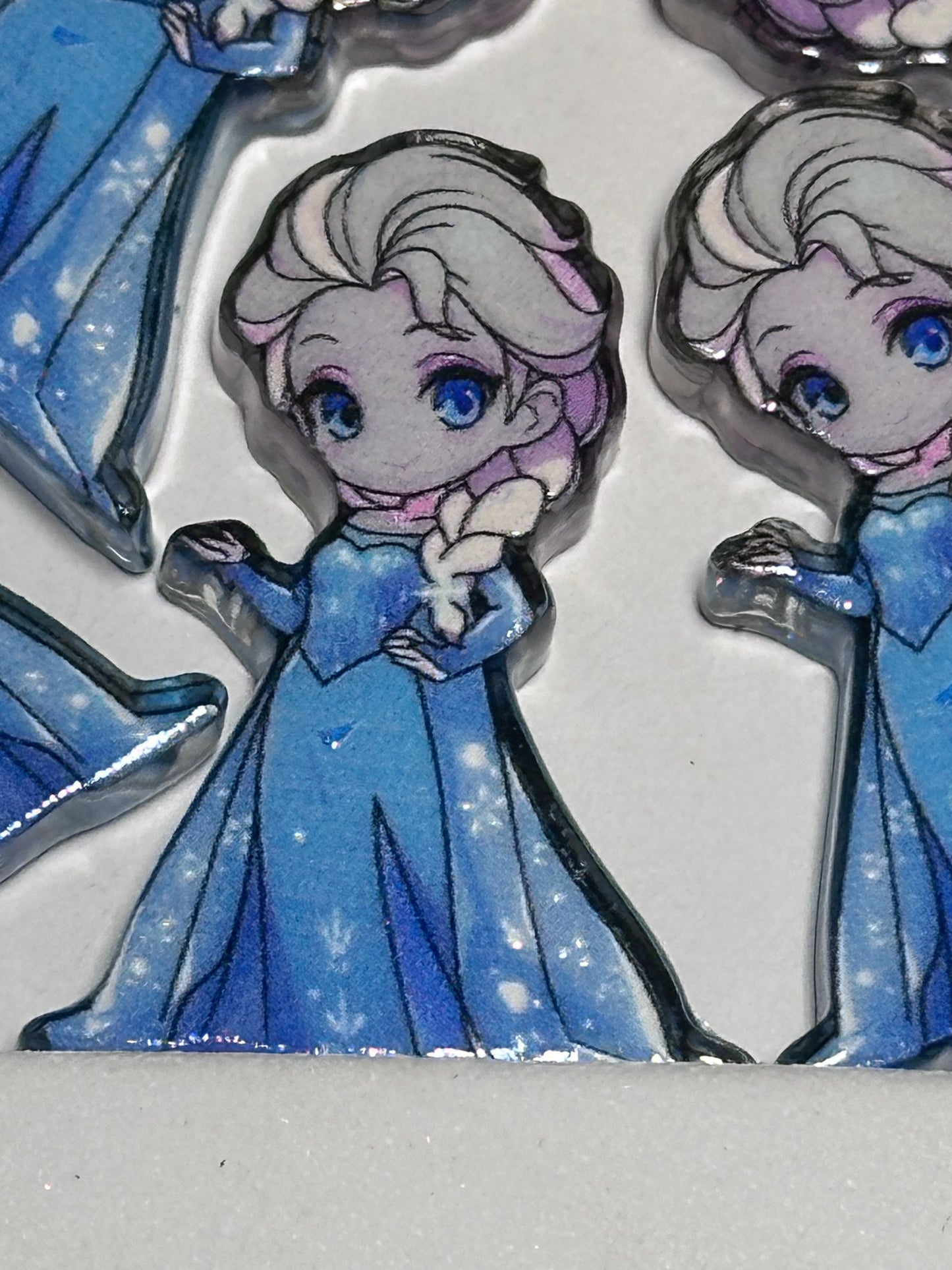 Beautiful princess acrylic focal bead- set of 2/ focal bead/ pen beading / keychain bead/ blue dress