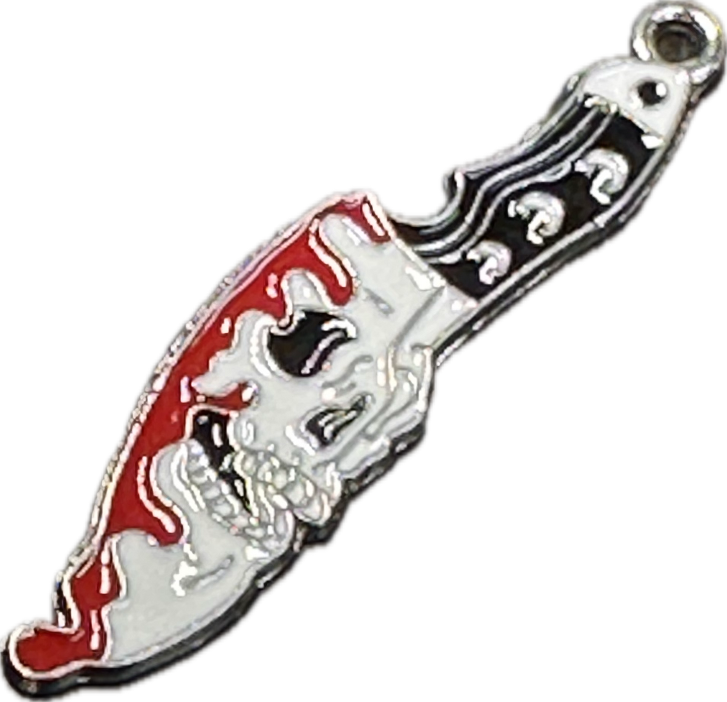 Gothic Skull Charms with red drips – Halloween DIY Jewelry & Craft Supplies