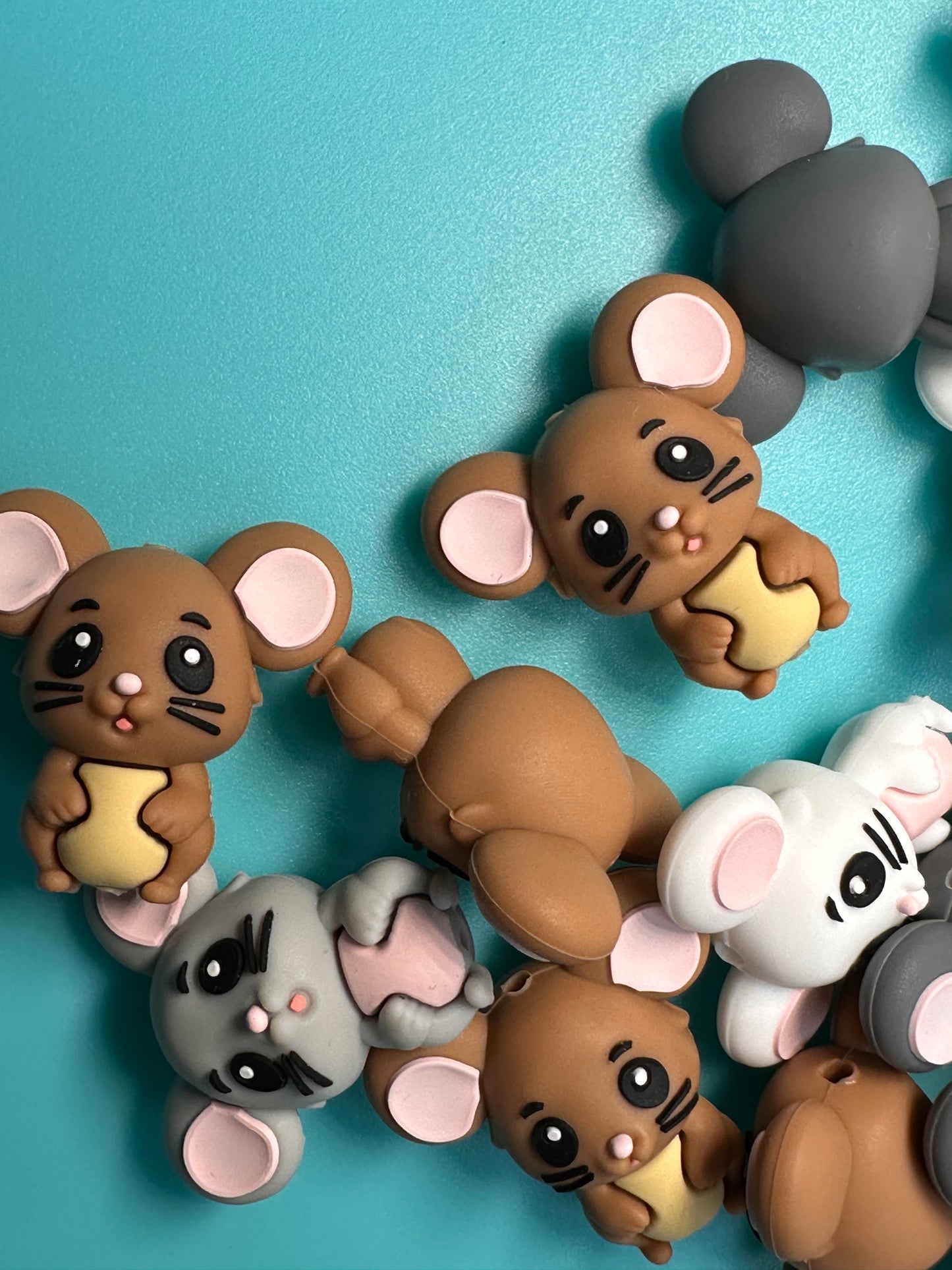 3D cute mouse silicone focal bead/ mice
