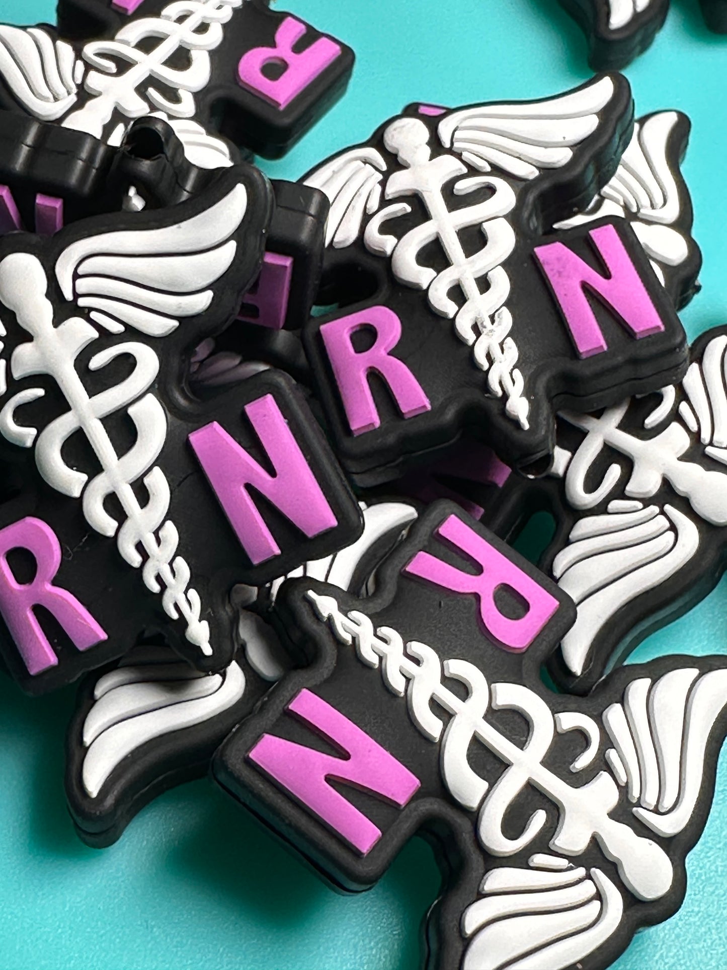 RN Nurse silicone focal bead/ nurse emblem