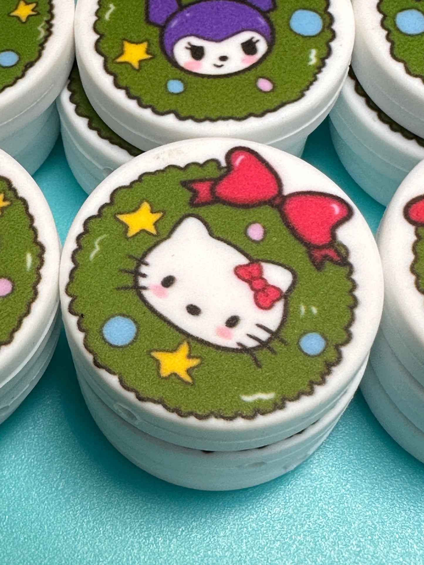 Christmas focal bead /Focal Bead/ beadable pen/ Silicone bead/ keychain bead/ cat