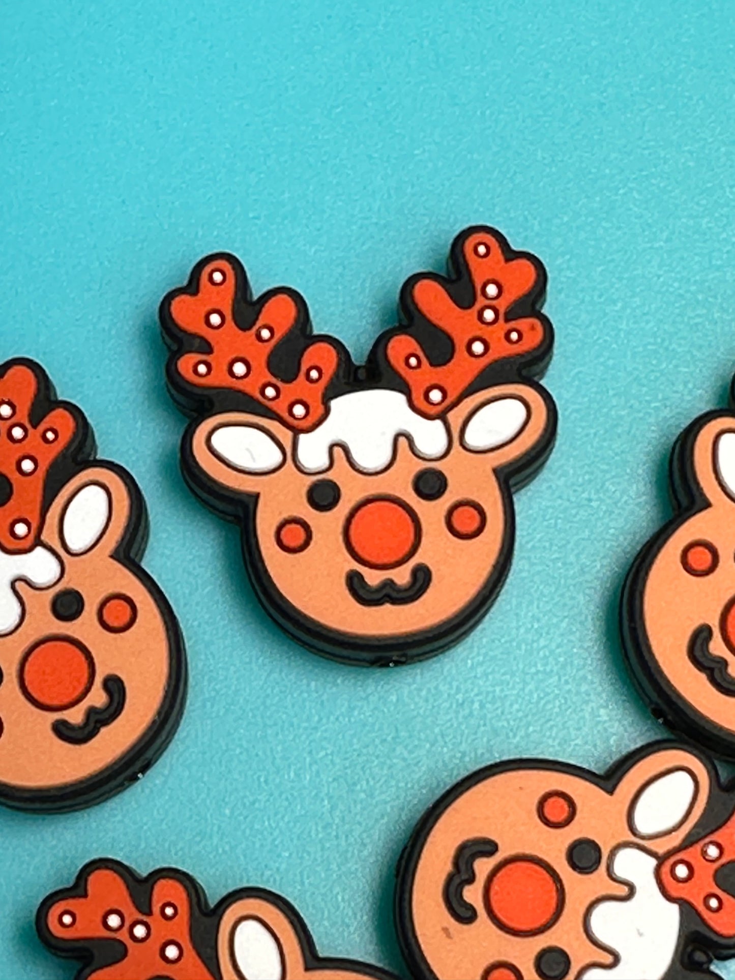 Christmas reindeer Focal Bead/ beadable pen/ Silicone bead/ keychain bead/
