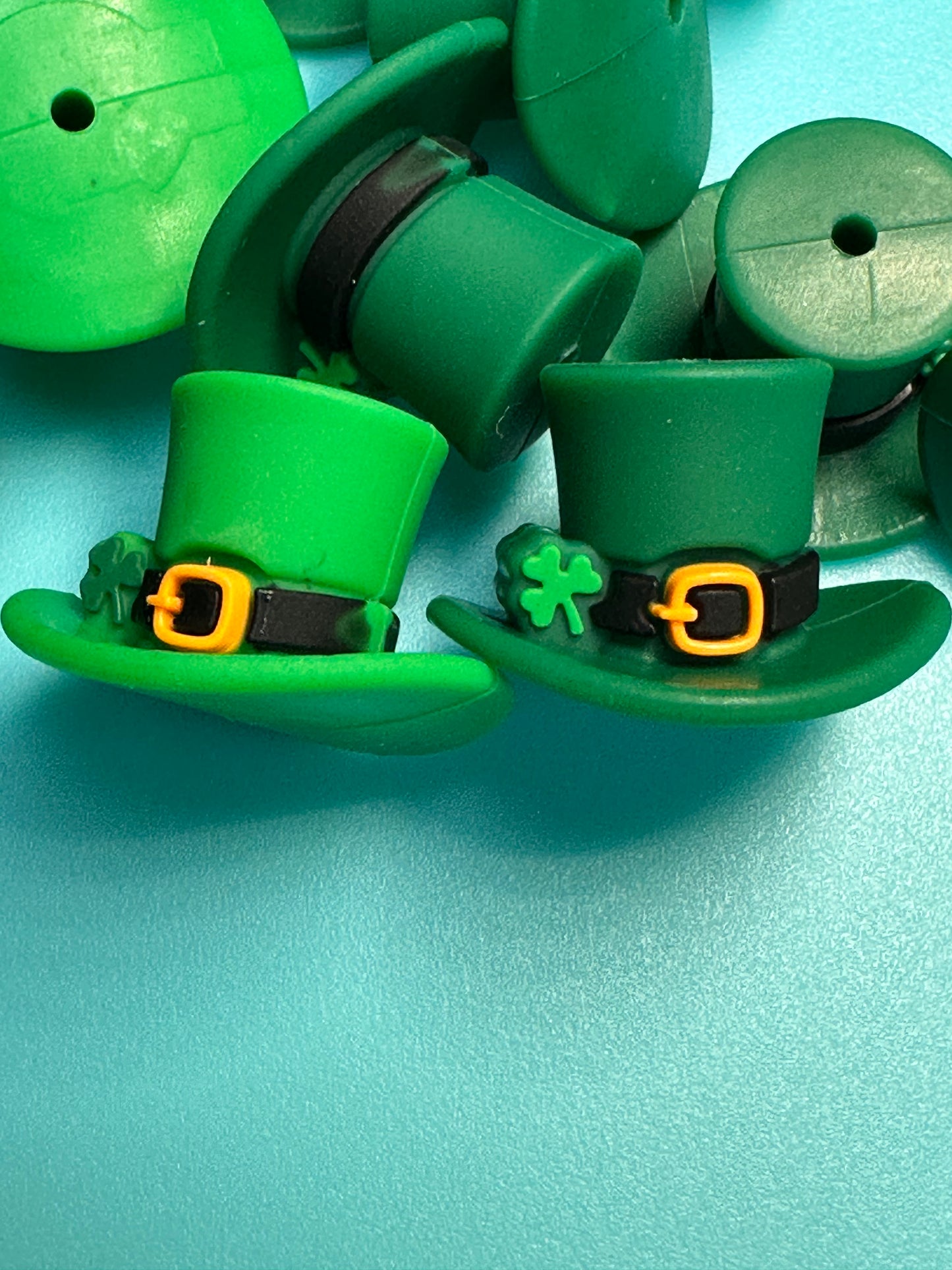 3D ST Patricks Day Hat focal bead/ Green hat/top hat
