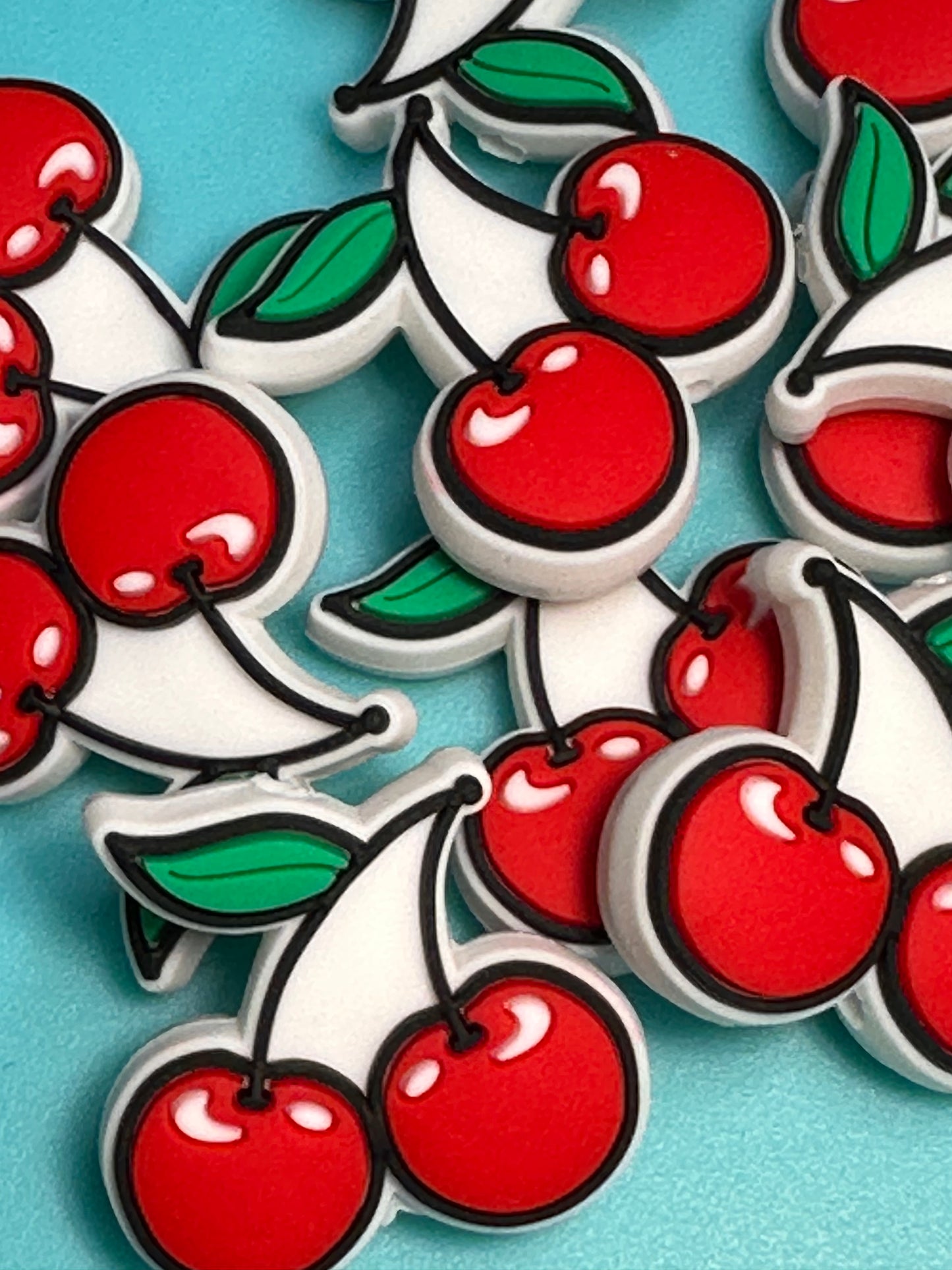 Cherries Silicone focal bead for pen beading and keychain DIY/ snack food/ #1