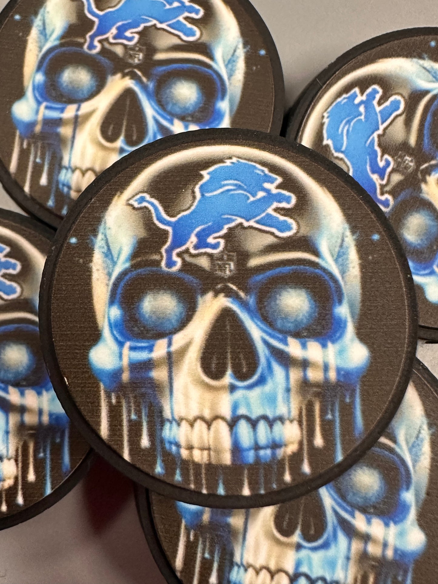 Detroit Lions focal bead/ football/ silicone bead for DIY /skull