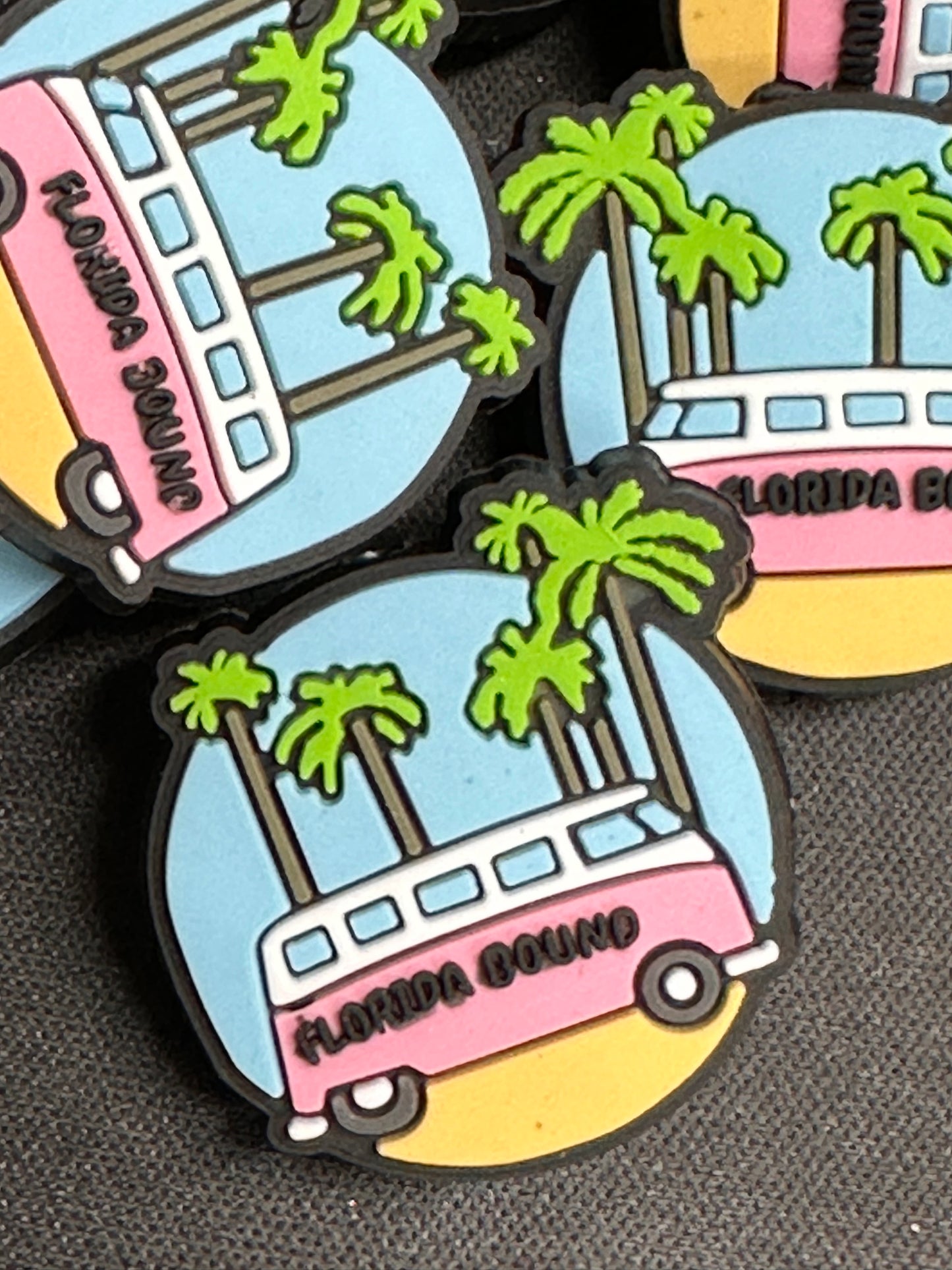 Florida Focal Bead/ beadable pen/ Silicone bead/ keychain bead/ palm tree/beach/van