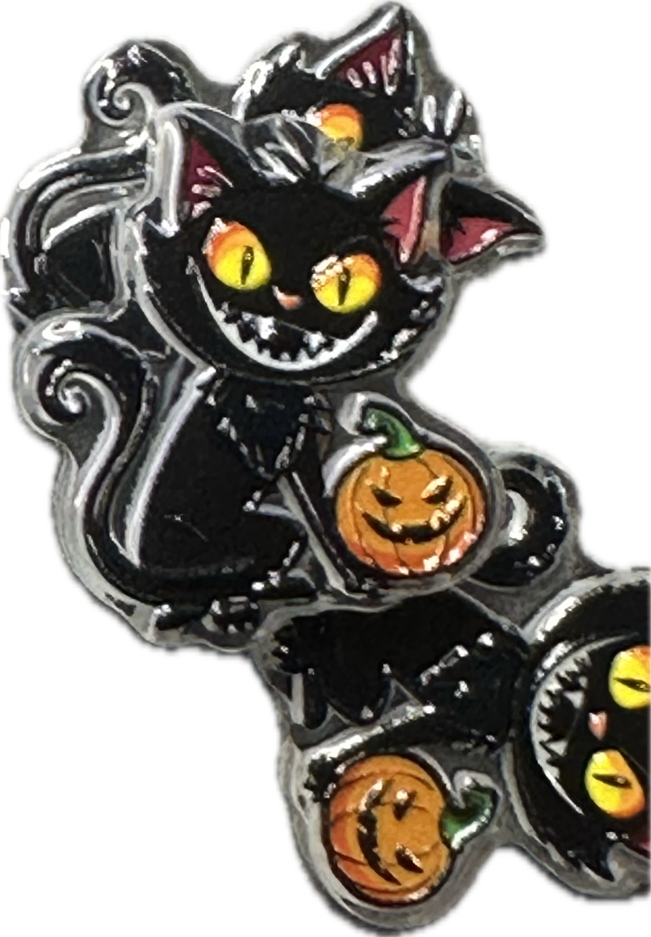 Halloween Black kitty cat acrylic focal bead- set of 2/ focal bead/ pen beading / keychain bead
