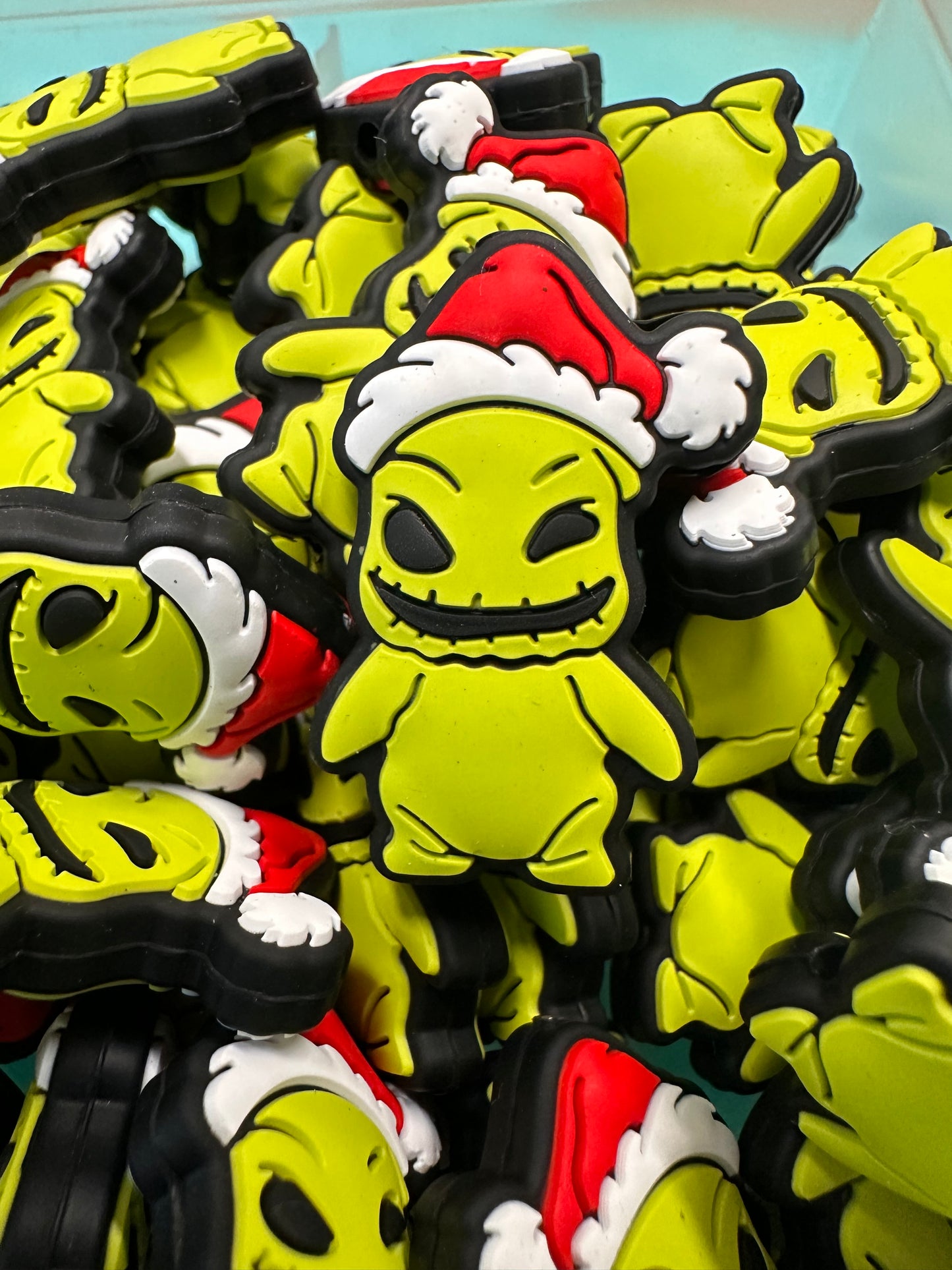 Christmas/ Focal Bead/ beadable pen/ Silicone bead/ keychain bead/green guy/boogie man
